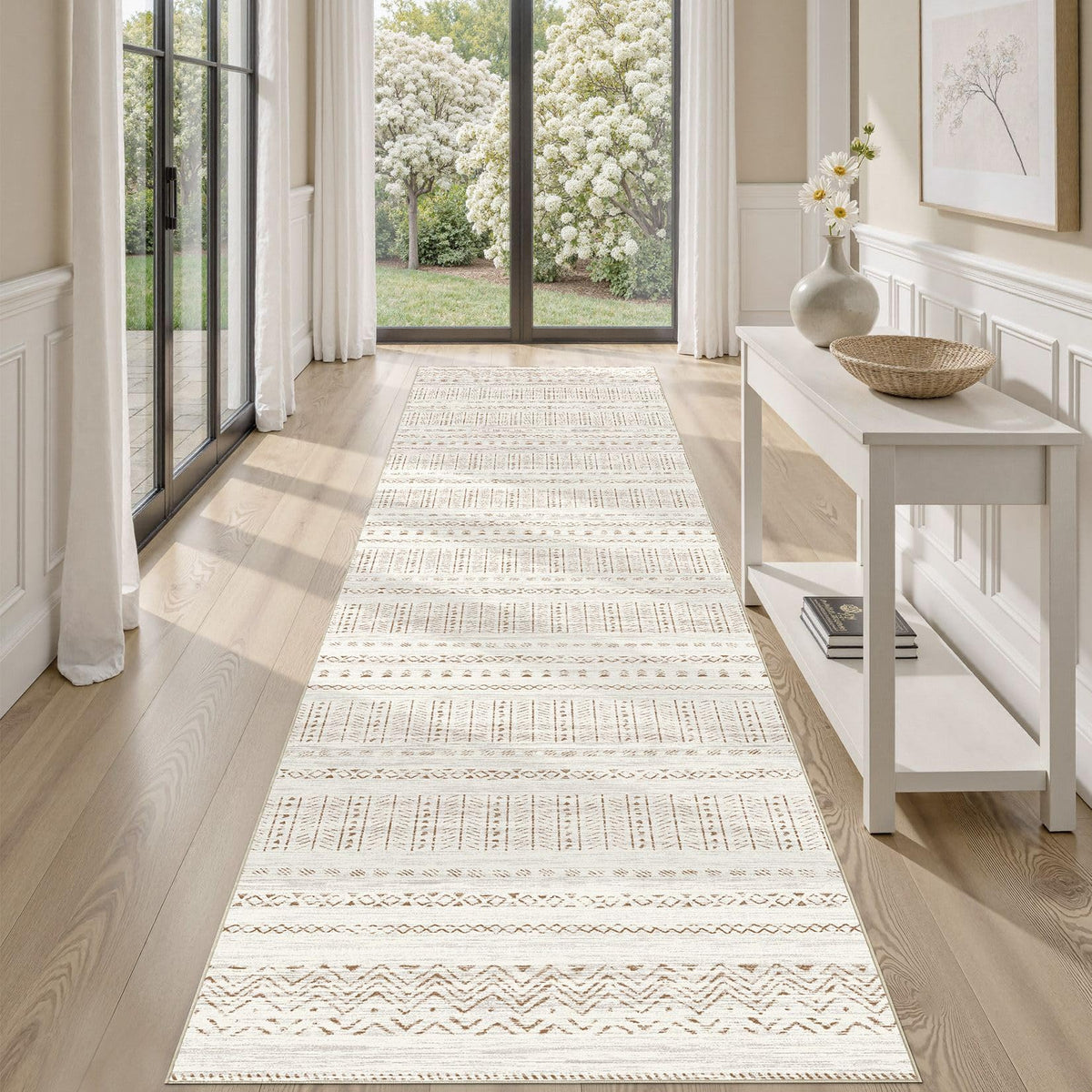 cotiled 6x9 Area Rugs for Living Room: Boho Washable Rug for Dining Room