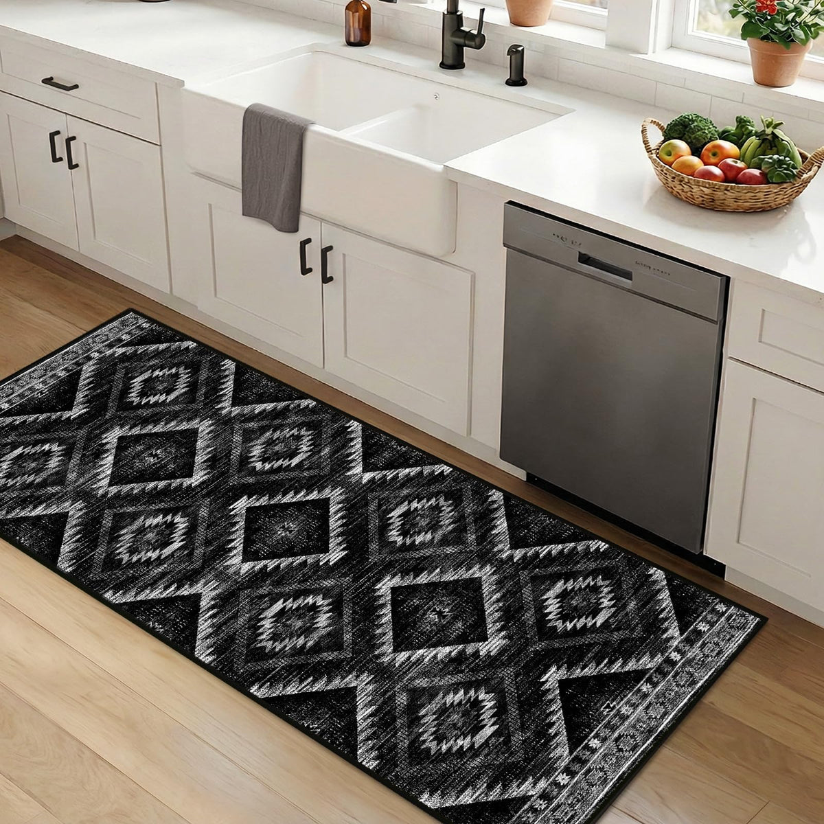BESTSWEETIE 5'x7' Washable Area Rug for Living Room Bedroom Yellowbrown