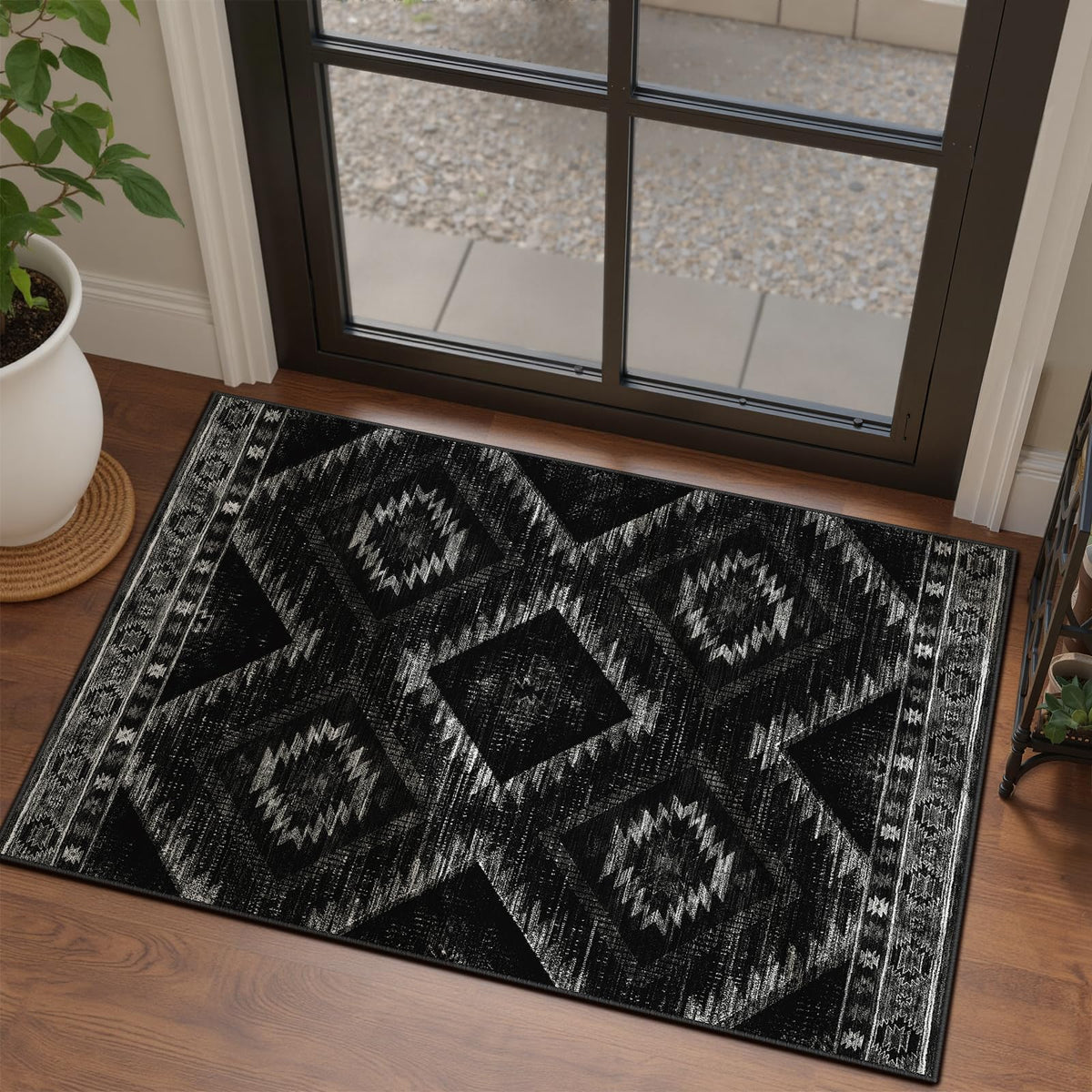 BESTSWEETIE 8'x10' Washable Area Rug for Living Room Bedroom Yellowbrown