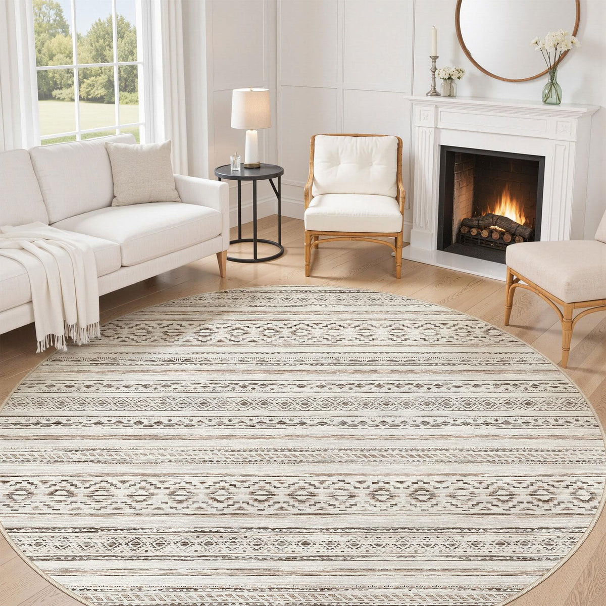 cotiled 6x9 Area Rugs for Living Room: Boho Washable Rug for Dining Room