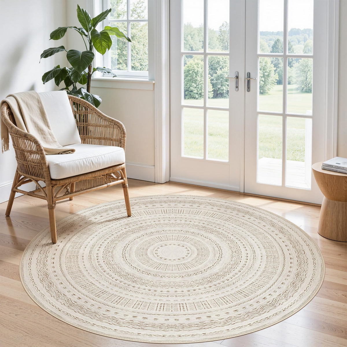 cotiled 6x9 Area Rugs for Living Room: Boho Washable Rug for Dining Room