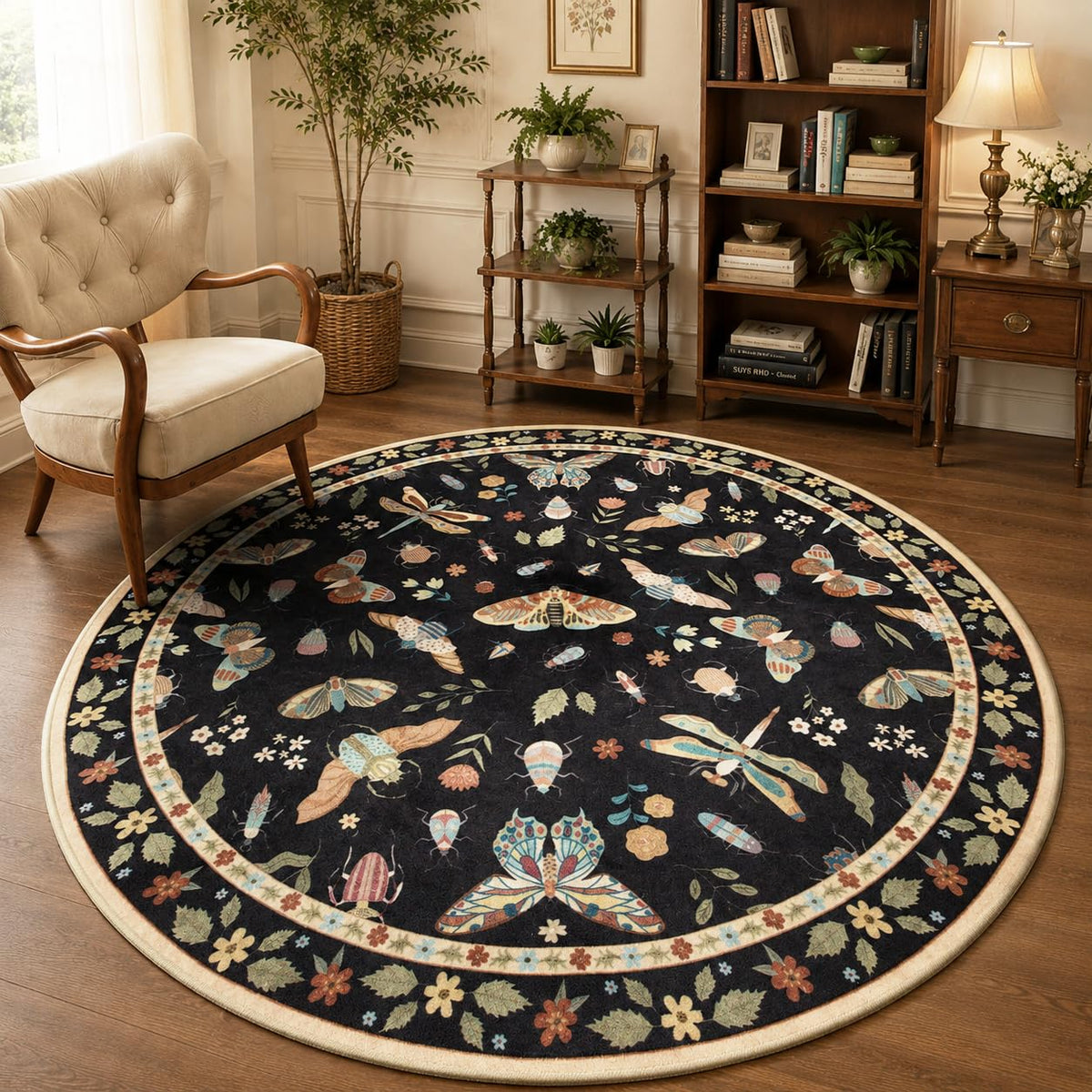 Lahome Insect 5x7 Area Rugs, Soft Bug Washable Rugs for Bedroom Living Room