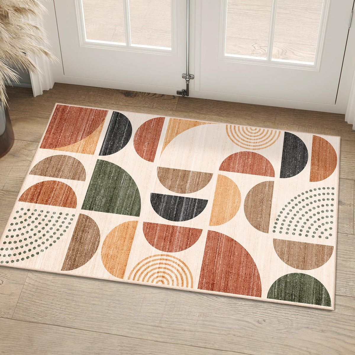 MUJOO 5x7 Area Rugs Washable,Boho Rugs Non Slip Modern Abstract Large