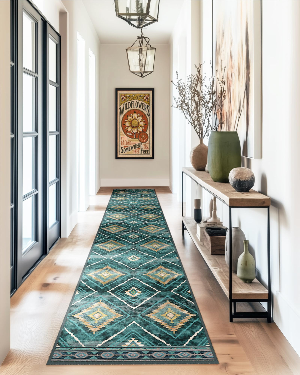 BESTSWEETIE 5'x7' Washable Area Rug for Living Room Bedroom Yellowbrown