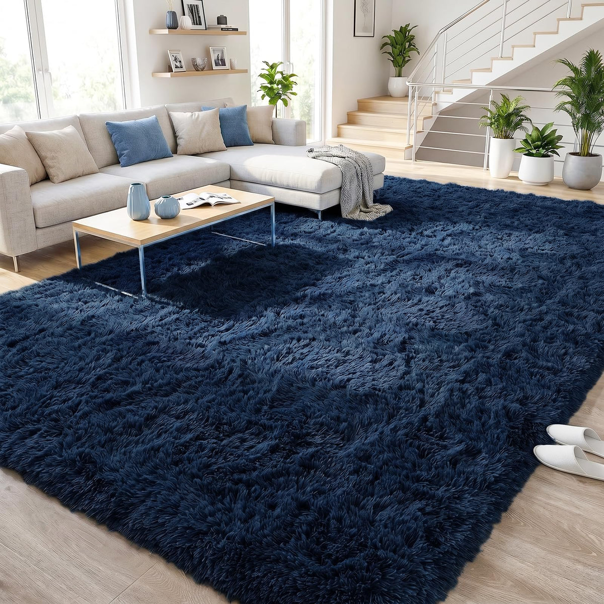 DweIke Fluffy Black White Rugs for Bedroom Living Room, 4x6 Feet Soft Plush Shaggy Cow Hide Print Girls Boys Kids Rug, Non-Slip and Machine Washable Carpet for Dorm Nursery Classroom Decor