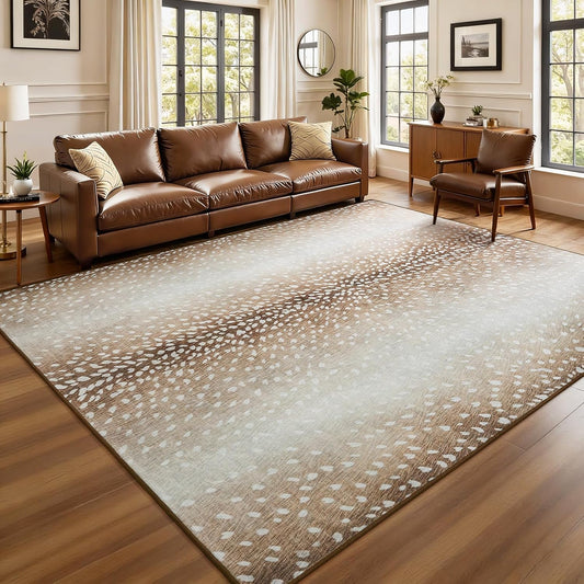 BENRON Soft Antelope Rug 5x7, Faux Animal Print Rug for Living Room Bedroom