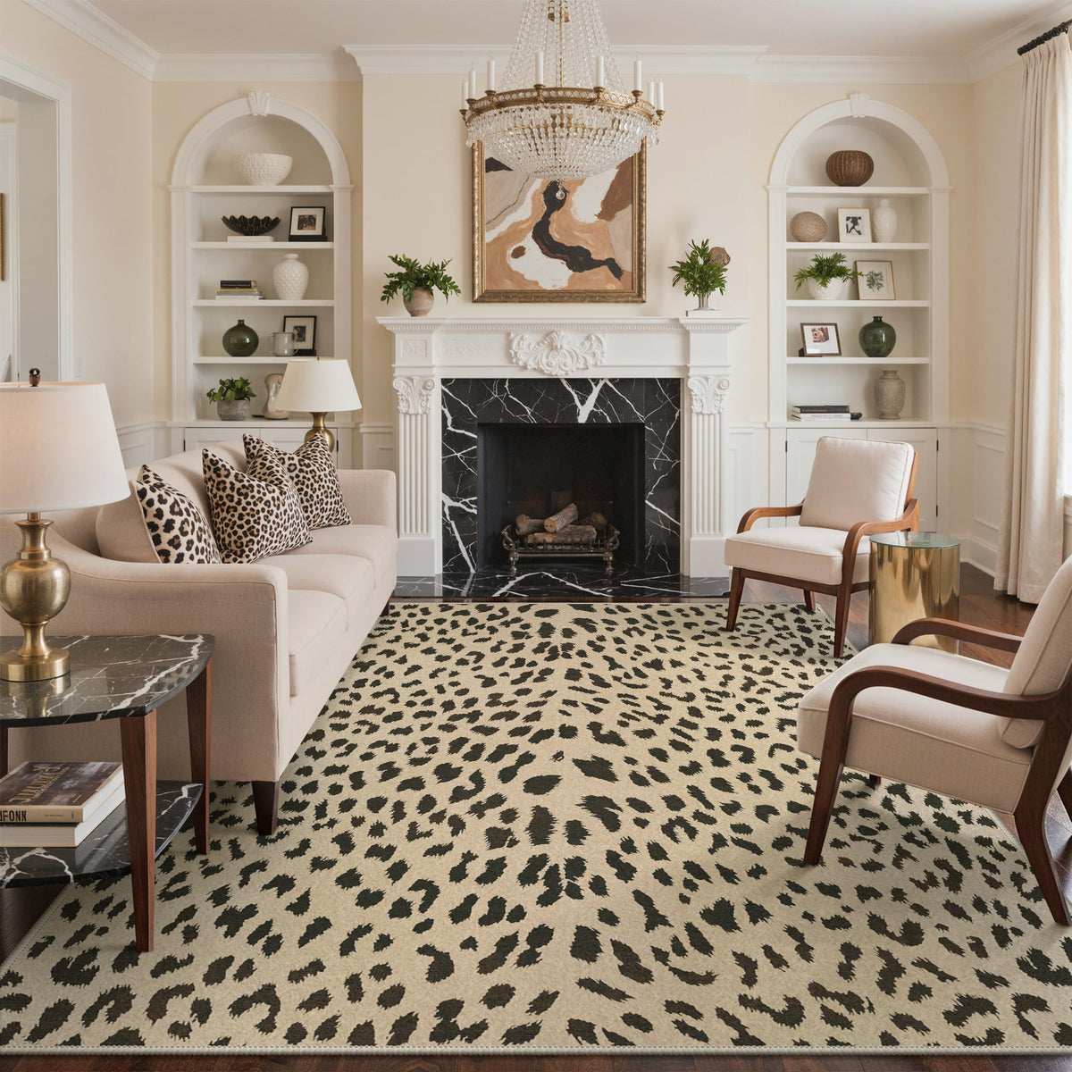 Bavni Zebra Print Rugs 5x7 Washable Area Carpet for Bedroom Living Room