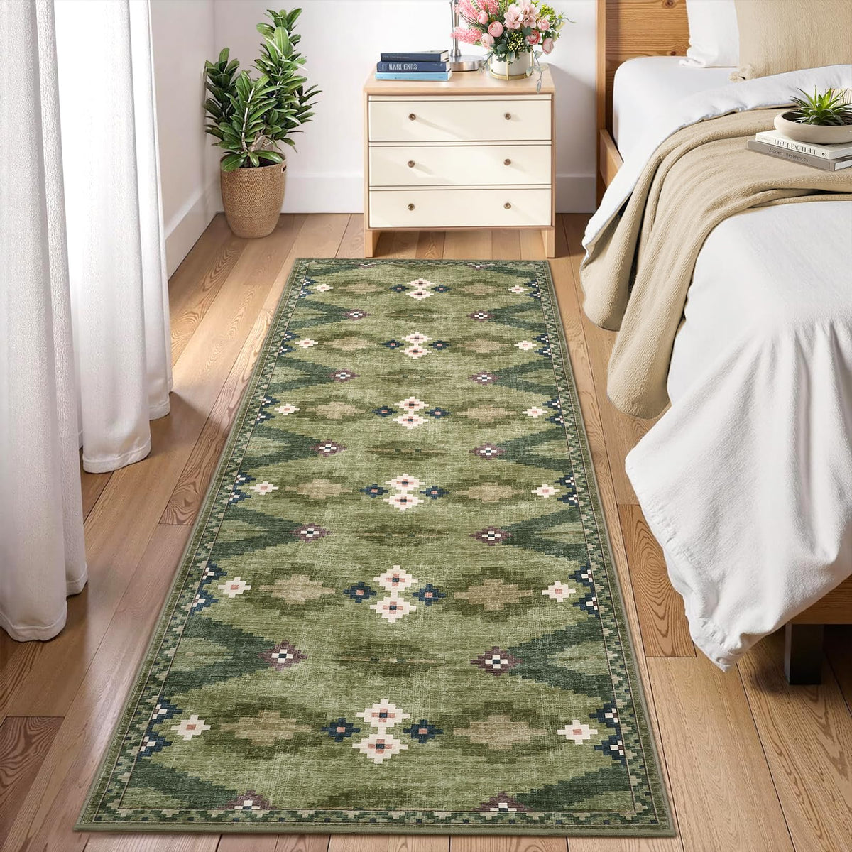 GarveeHome Modern Geometric Bedroom Washable 4x6 Small Living Room Rugs