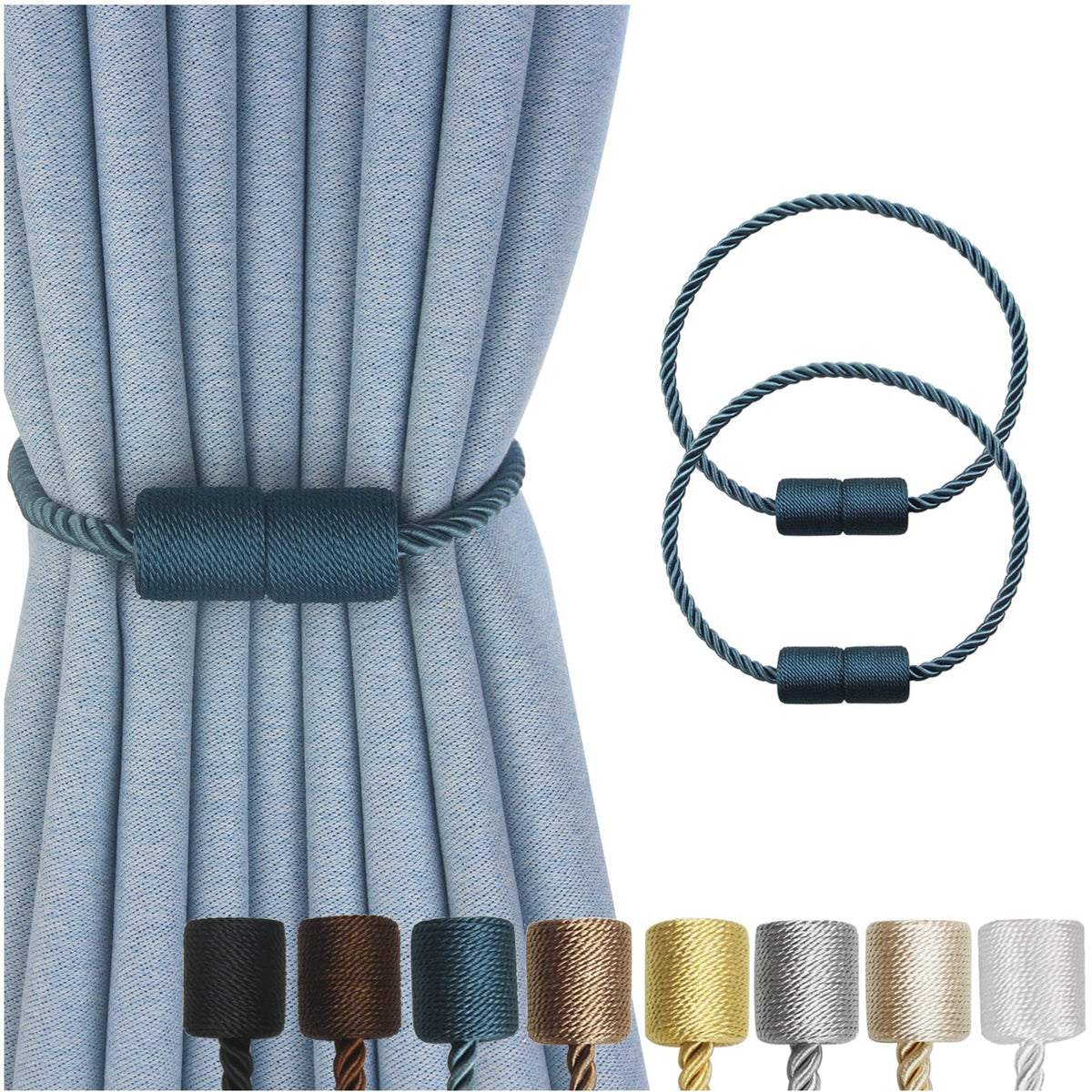 Magnetic Curtain Tiebacks Decorative Holdbacks Rope Tie Back Drapes Hangtty
