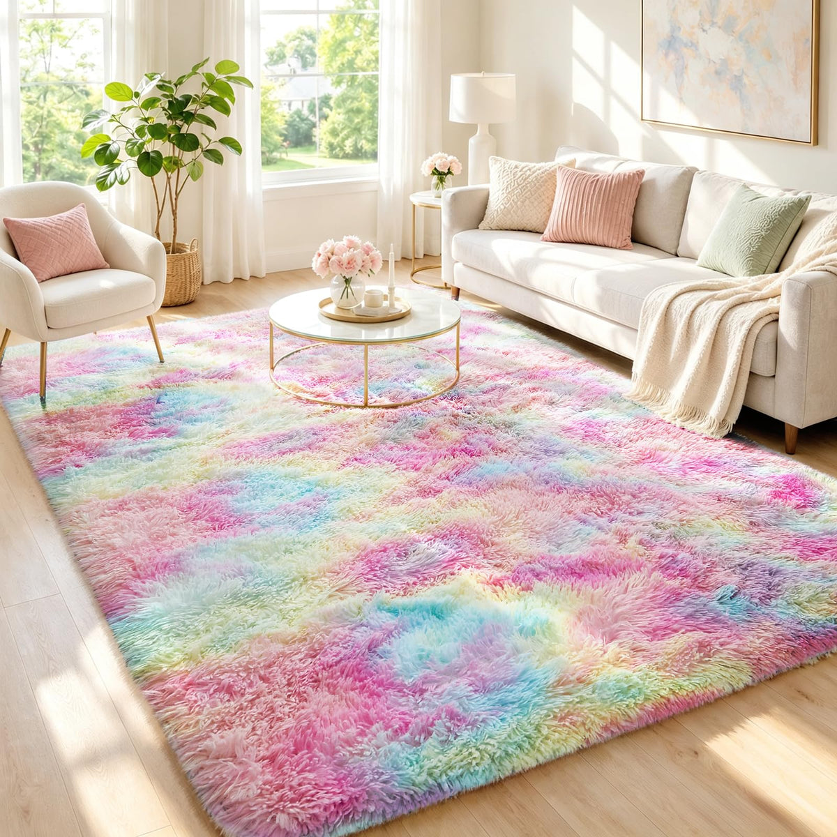 Ophanie Leopard Rugs for Bedroom Living Room, Cheetah Print Rug Fluffy Shag Large Fuzzy Plush Soft Throw,Large Shaggy Floor Faux Animal Throw 4x6 Carpets,Decor Aesthetic with Over 99 pcs Pile fibers