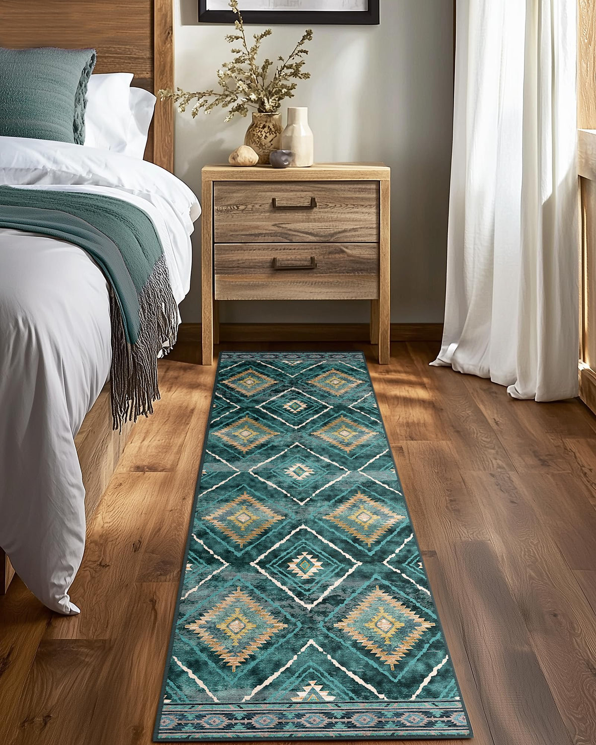 BESTSWEETIE 5'x7' Washable Area Rug for Living Room Bedroom Yellowbrown