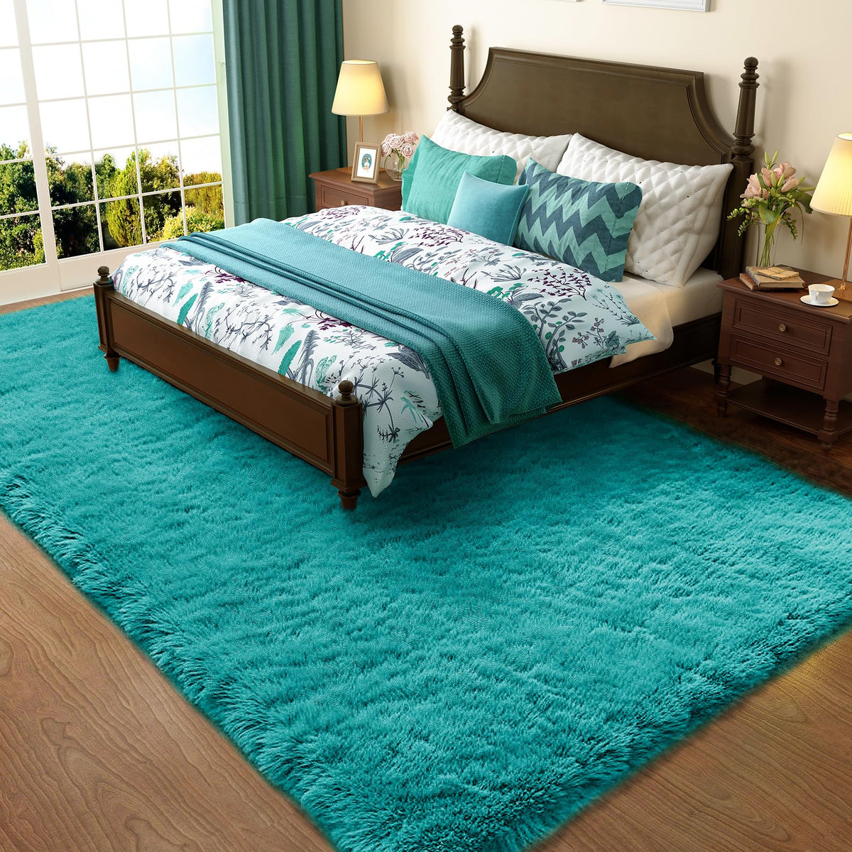 Ophanie Leopard Rugs for Bedroom Living Room, Cheetah Print Rug Fluffy Shag Large Fuzzy Plush Soft Throw,Large Shaggy Floor Faux Animal Throw 4x6 Carpets,Decor Aesthetic with Over 99 pcs Pile fibers
