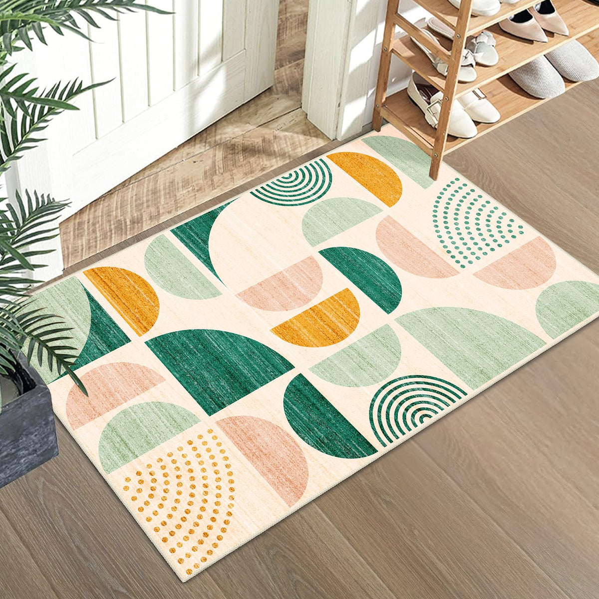 MUJOO 5x7 Area Rugs Washable,Boho Rugs Non Slip Modern Abstract Large