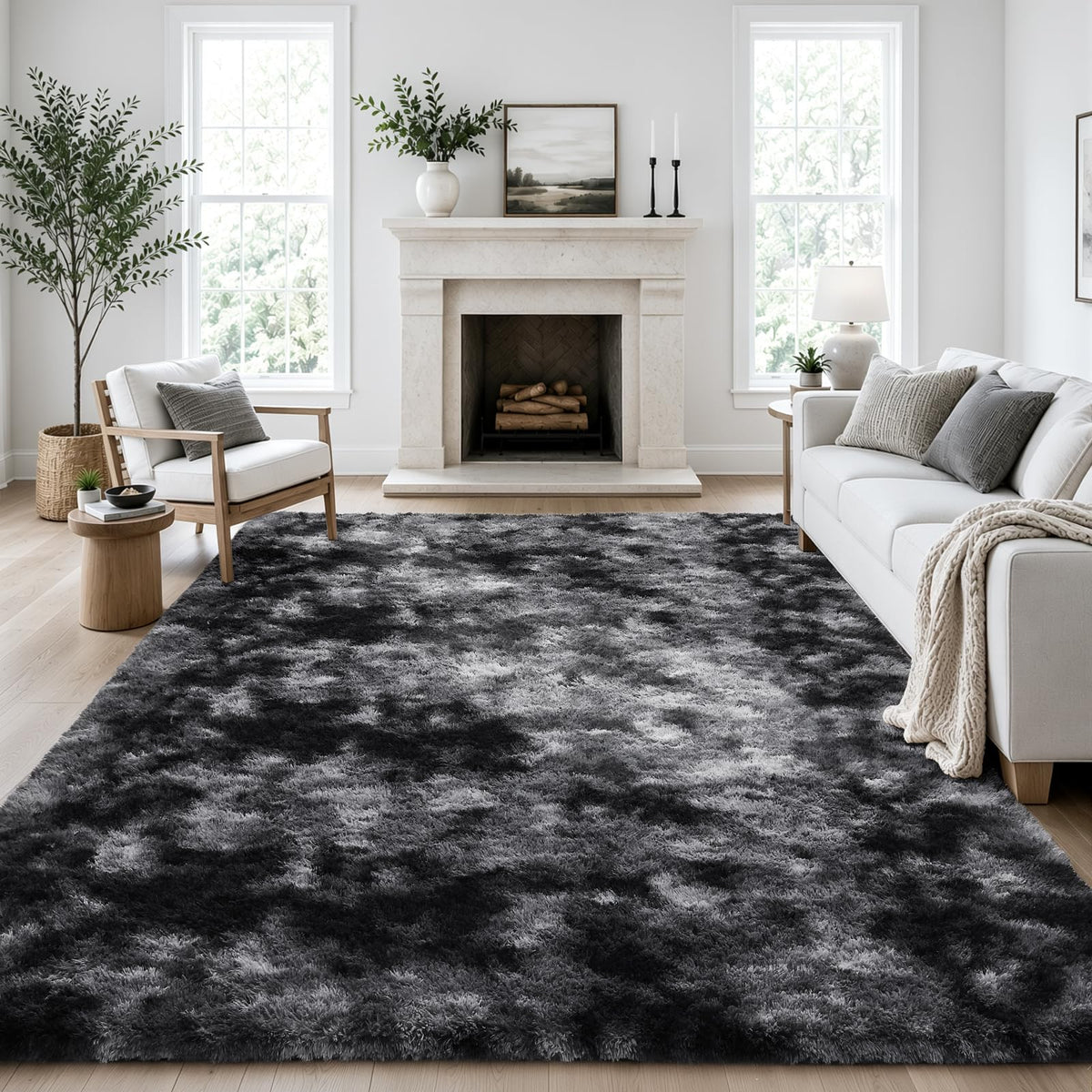 Ophanie Leopard Rugs for Bedroom Living Room, Cheetah Print Rug Fluffy Shag Large Fuzzy Plush Soft Throw,Large Shaggy Floor Faux Animal Throw 4x6 Carpets,Decor Aesthetic with Over 99 pcs Pile fibers