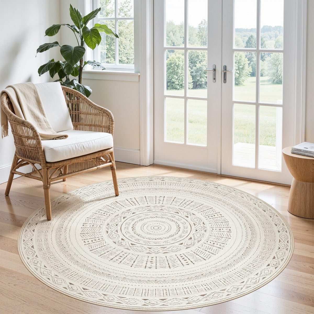 cotiled 6x9 Area Rugs for Living Room: Boho Washable Rug for Dining Room