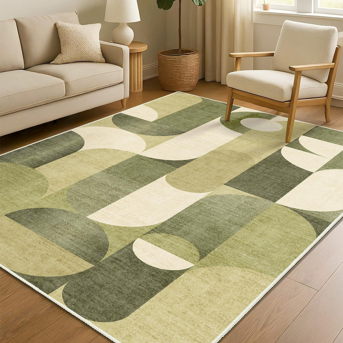 5x7 Area Rugs Modern Washable Rug for Living Room Bedroom