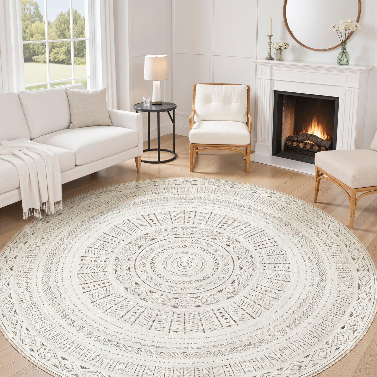 cotiled 6x9 Area Rugs for Living Room: Boho Washable Rug for Dining Room