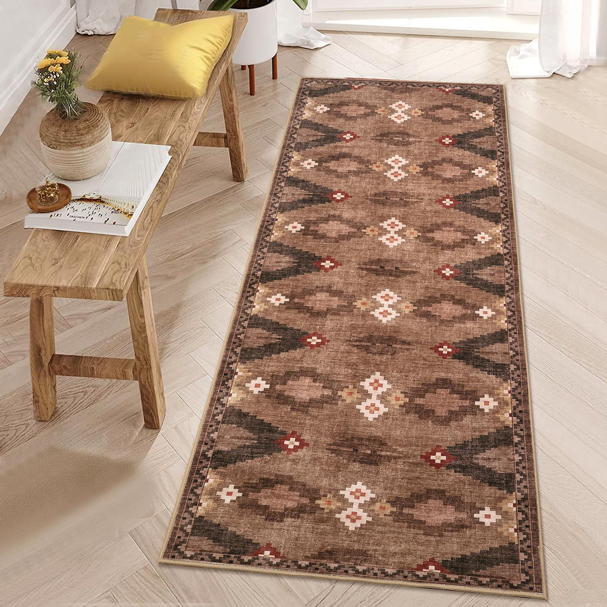 GarveeHome Modern Geometric Bedroom Washable 4x6 Small Living Room Rugs