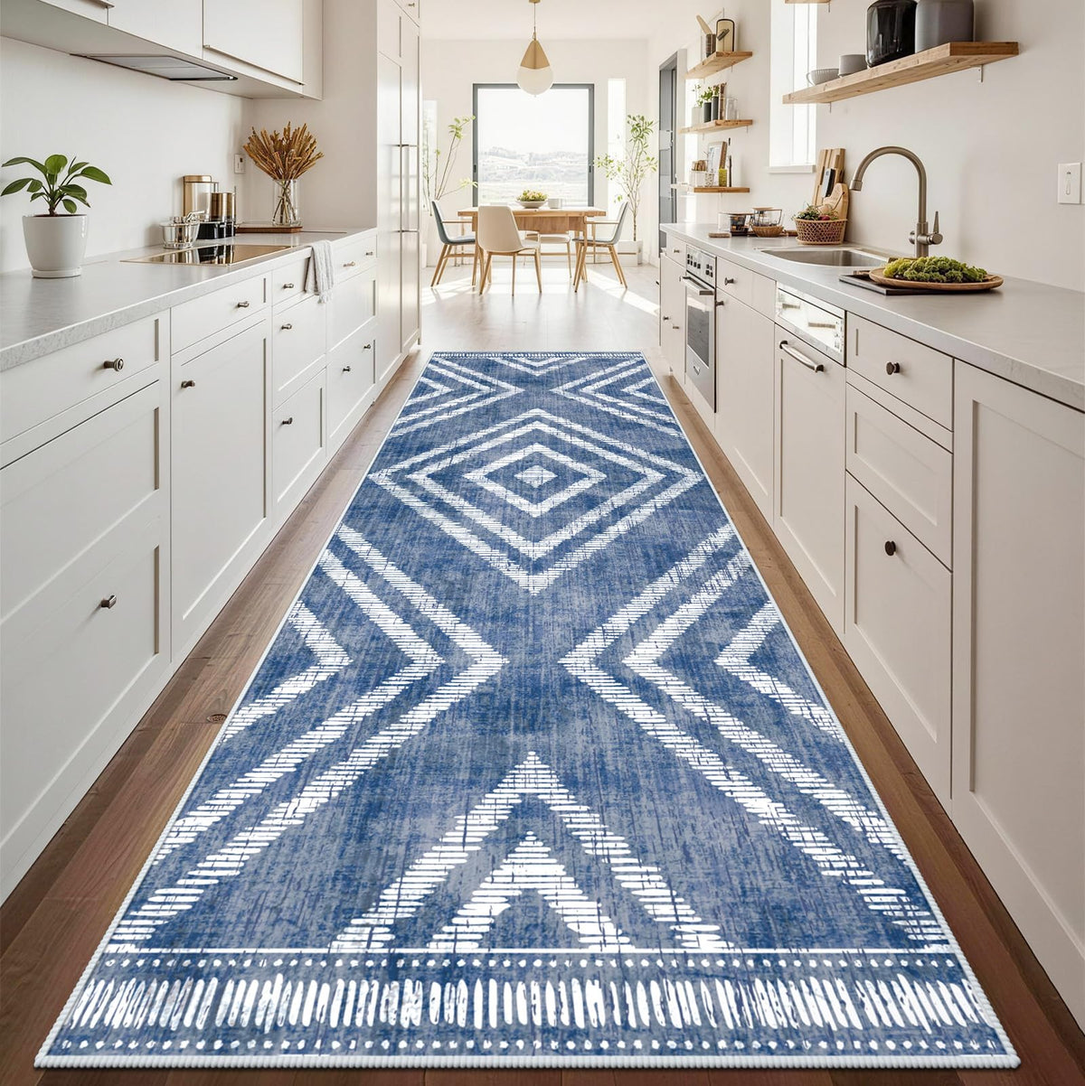 Boho Washable Rugs 5x7ft Non Slip, Low Pile Area Rug for Living Room, Brown Moroccan Bedroom Carpets, Non Shedding Soft Floor Carpet for Dining Room Bathroom Nursery Kitchen Office