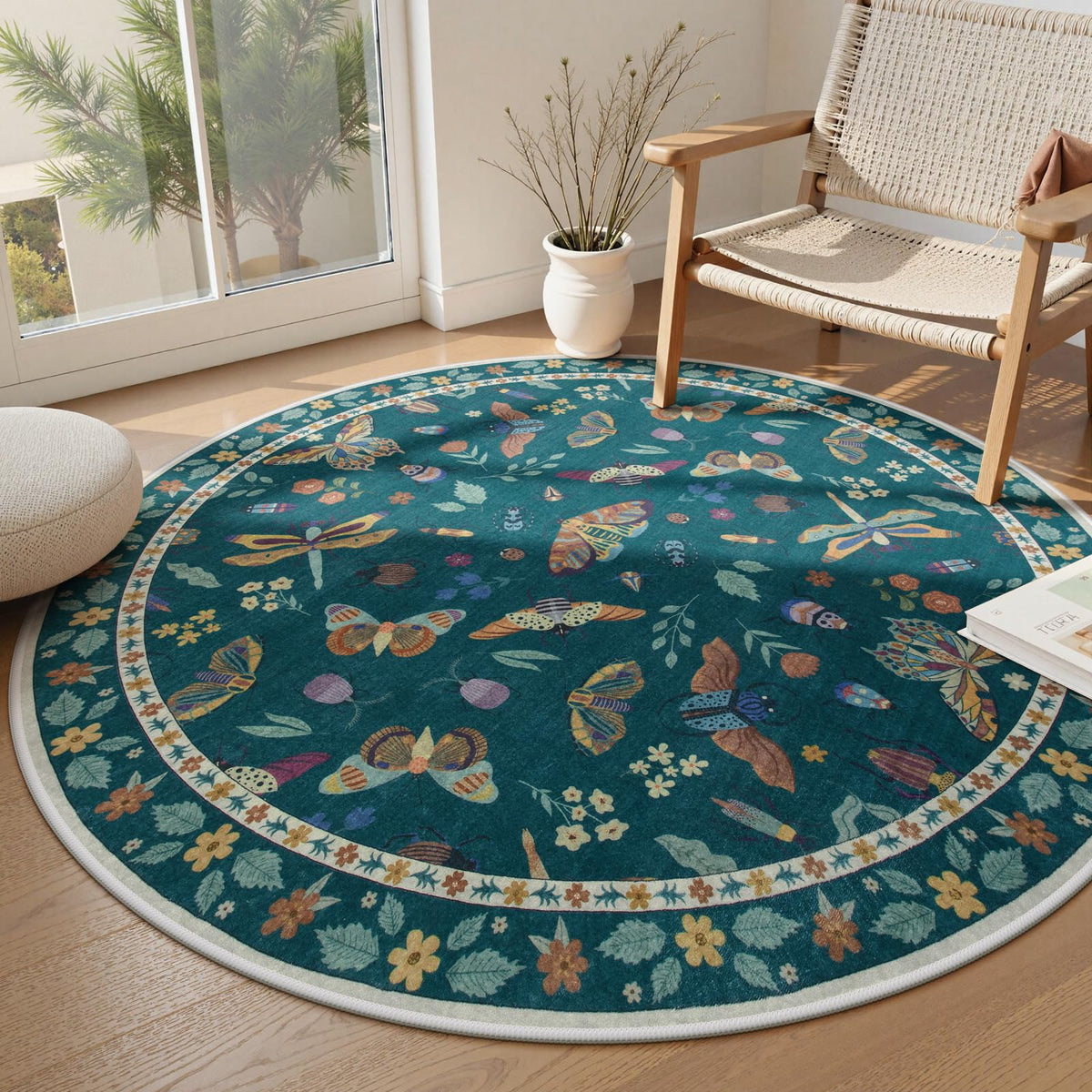 Lahome Insect 5x7 Area Rugs, Soft Bug Washable Rugs for Bedroom Living Room