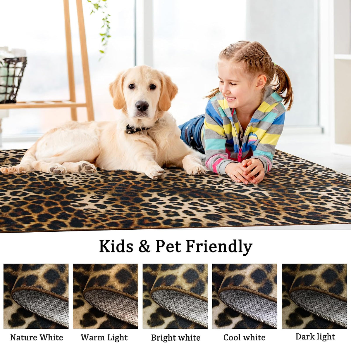 Foxmas 4x6 Leopard Area Rugs for Living Room