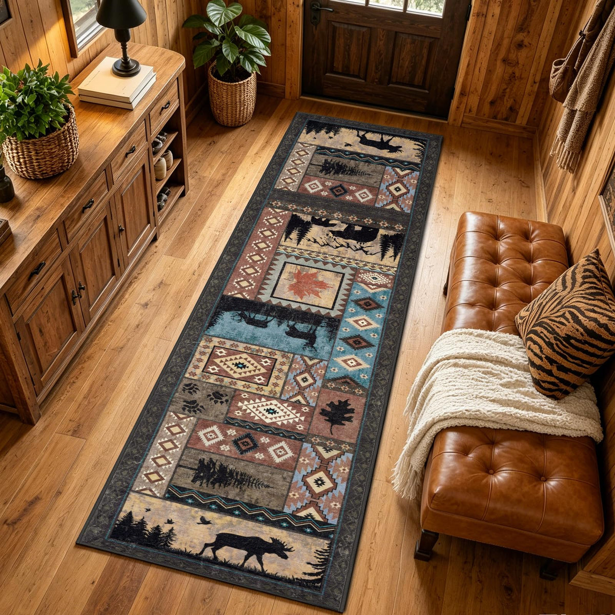 Leopard Area Rugs for Living Room 5×7, Washable Cheetah Rug with Zebra-Striped Border, Non-Slip Low Pile Animal Print Carpet for Bedroom, Dining Room, Playroom, Home Decor