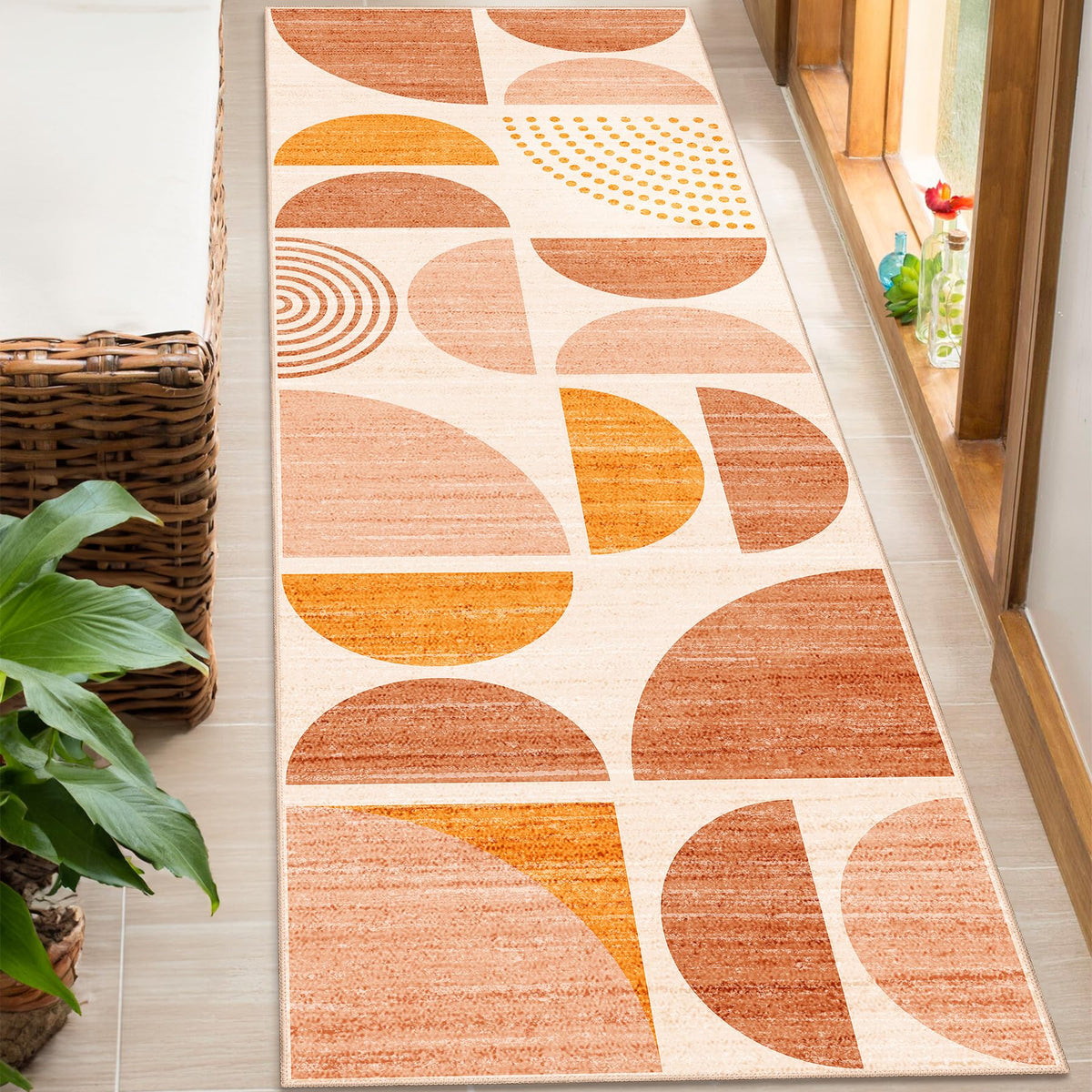 MUJOO 5x7 Area Rugs Washable,Boho Rugs Non Slip Modern Abstract Large