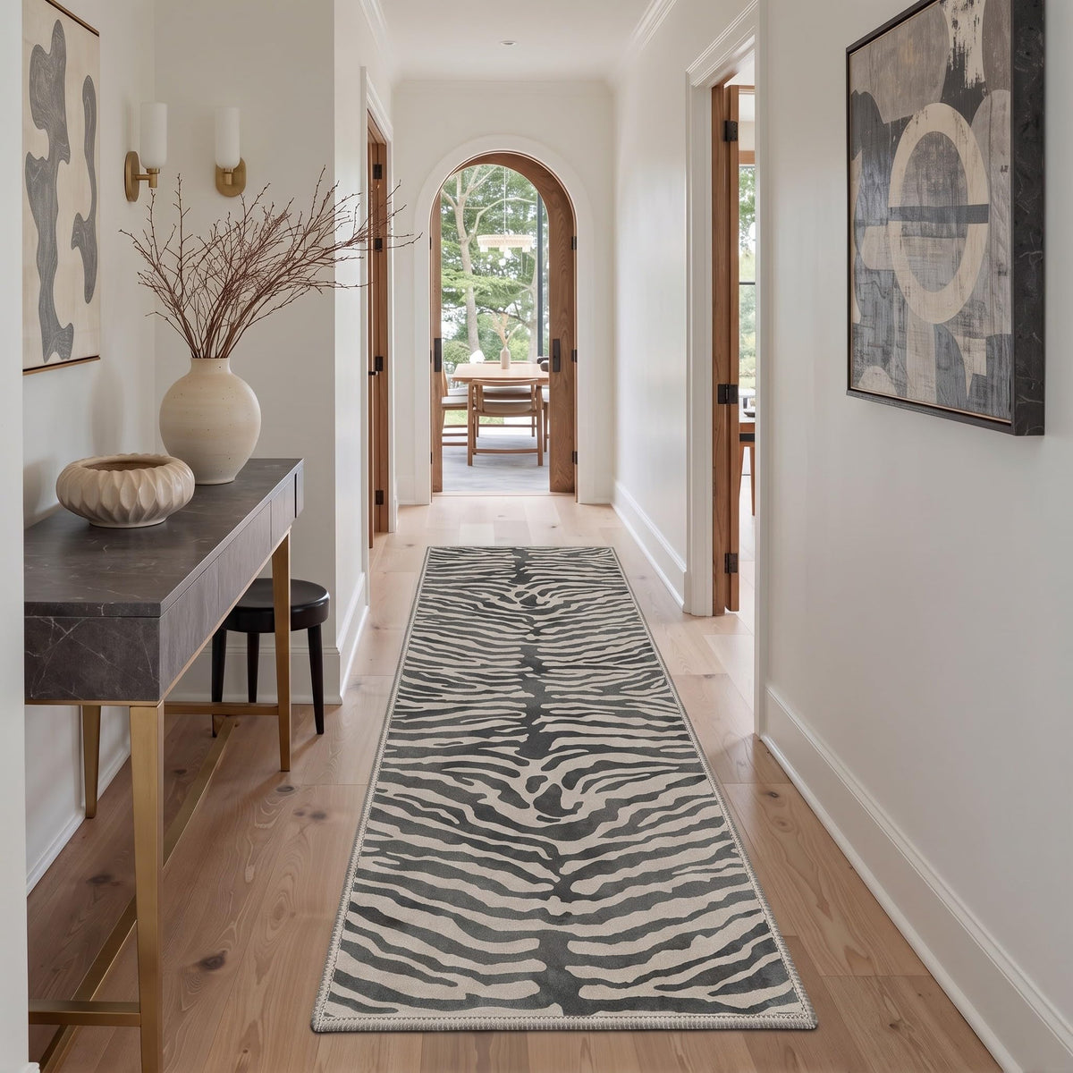 Bavni Zebra Print Rugs 5x7 Washable Area Carpet for Bedroom Living Room