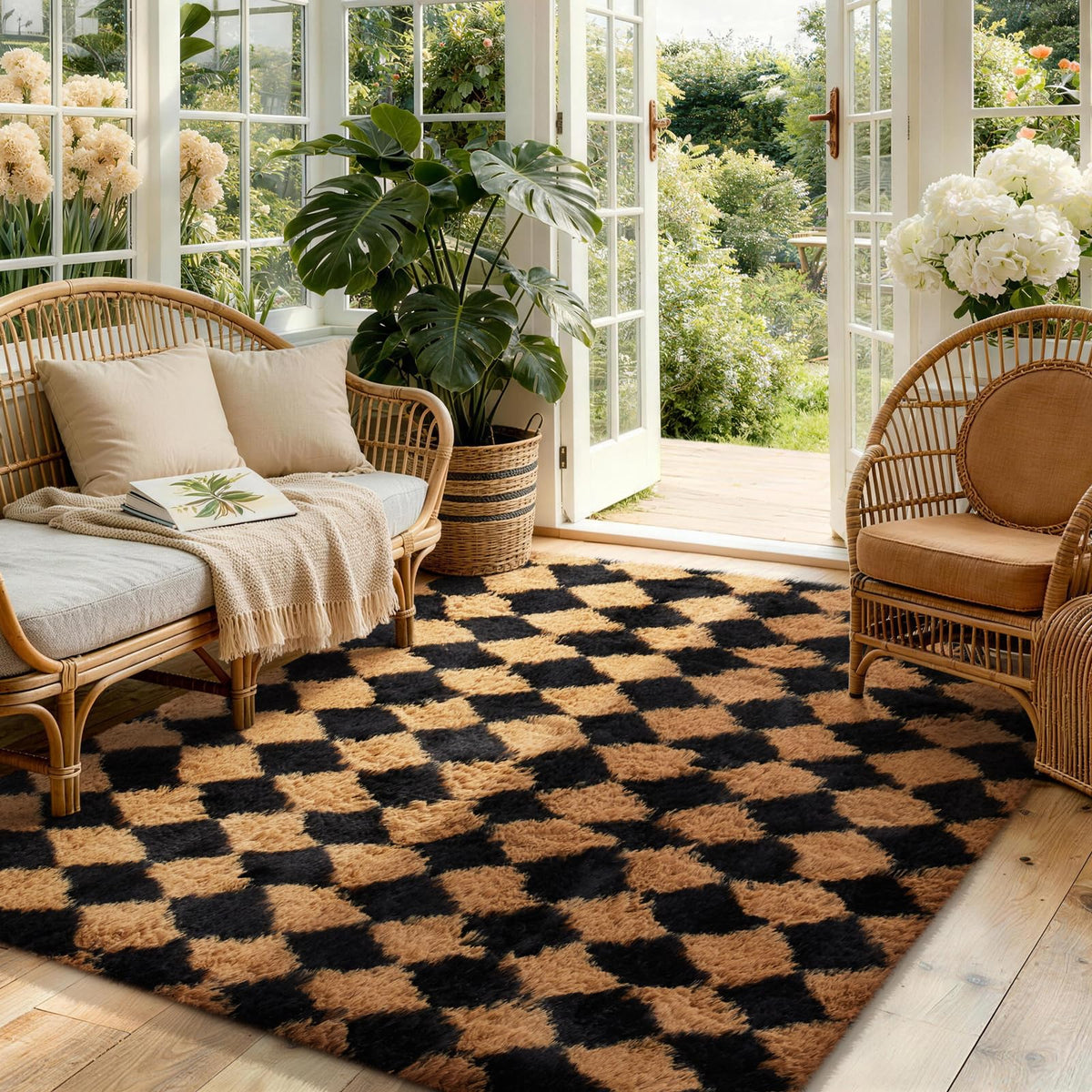 Ophanie Leopard Rugs for Bedroom Living Room, Cheetah Print Rug Fluffy Shag Large Fuzzy Plush Soft Throw,Large Shaggy Floor Faux Animal Throw 4x6 Carpets,Decor Aesthetic with Over 99 pcs Pile fibers