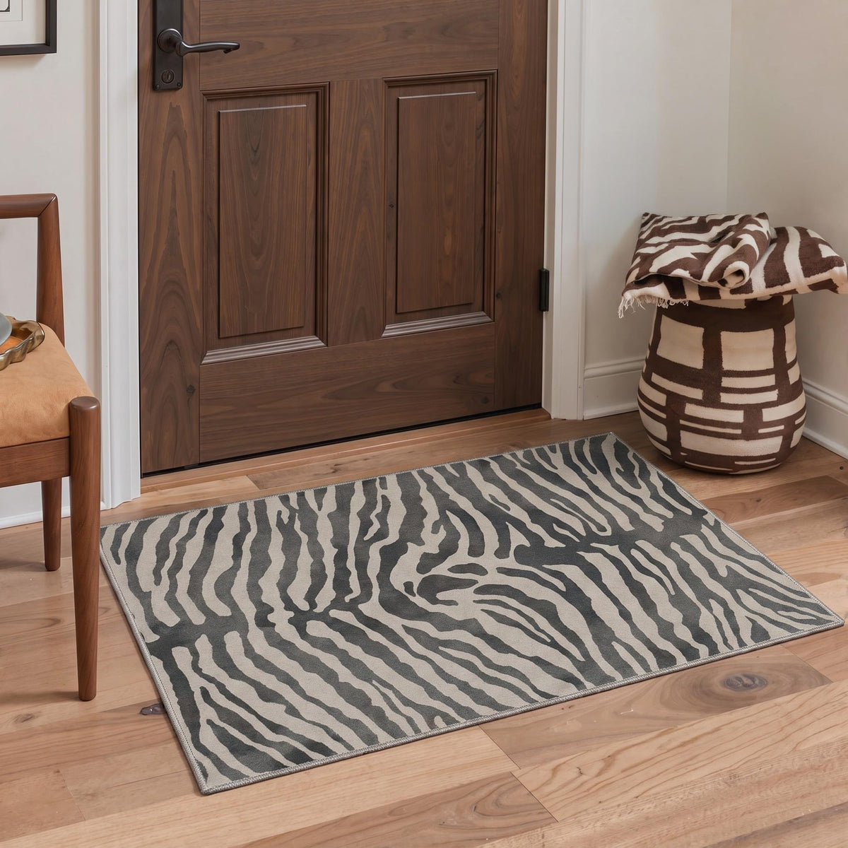 Bavni Zebra Print Rugs 5x7 Washable Area Carpet for Bedroom Living Room