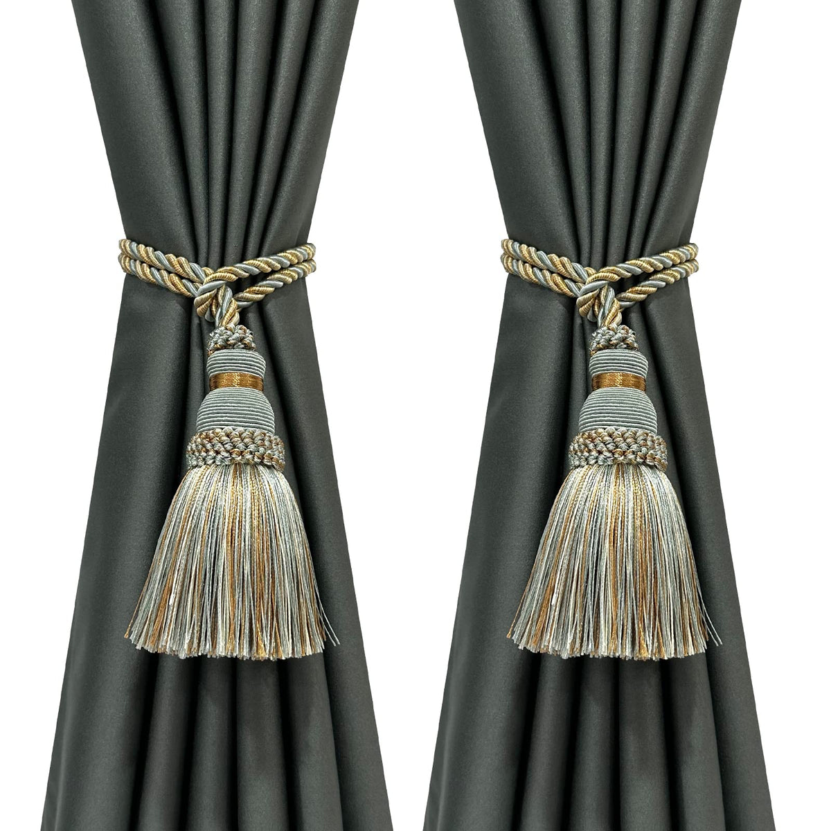2 Pack Curtain Tie Backs Rope Tassels for Curtain Holdback