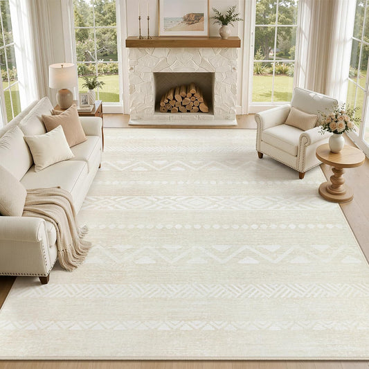 Zomfy Washable Rug 8x10 Area Rugs for Living Room(Beige, 8'x10')