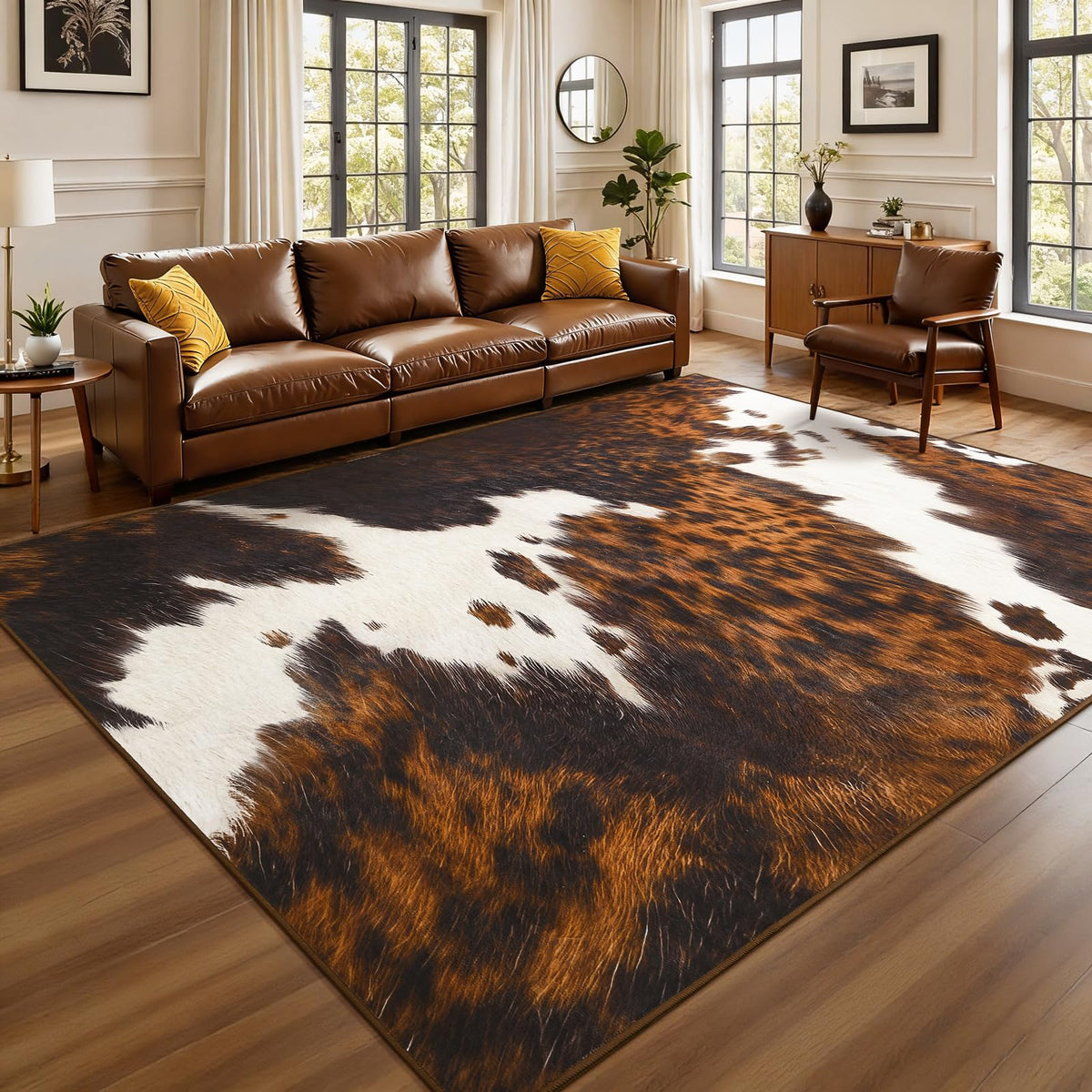 BENRON Soft Antelope Rug 4x6, Faux Animal Print Rug for Living Room Bedroom