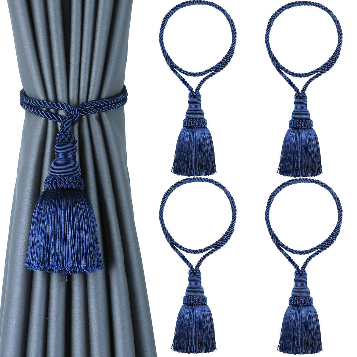 2 Pack Curtain Tie Backs Rope Tassels for Curtain Holdback