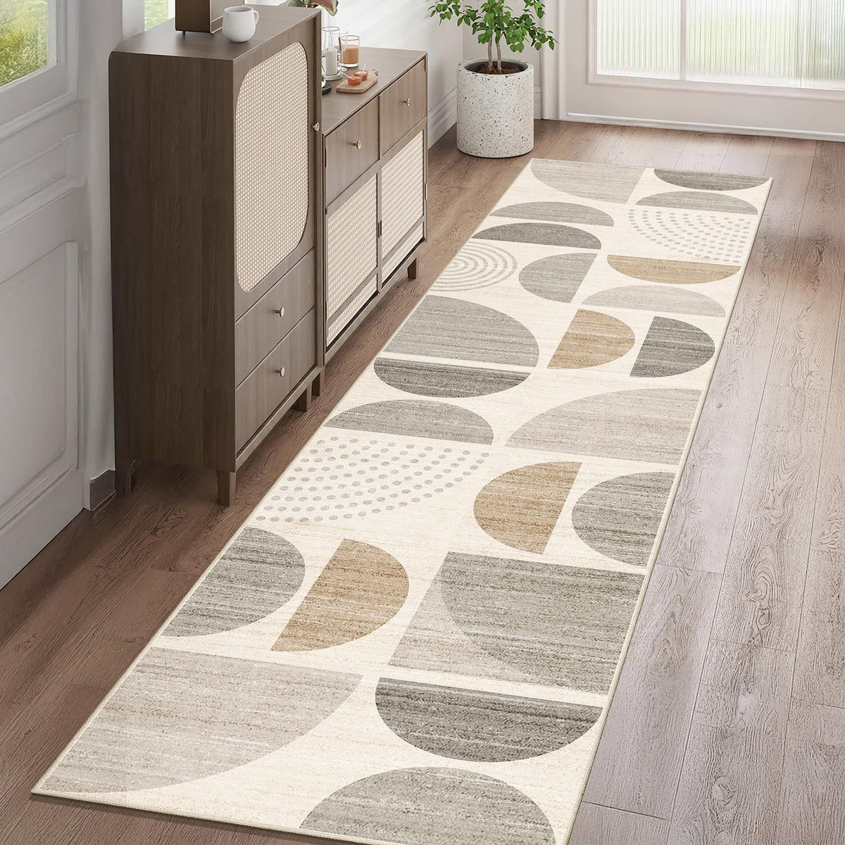 MUJOO 5x7 Area Rugs Washable,Boho Rugs Non Slip Modern Abstract Large