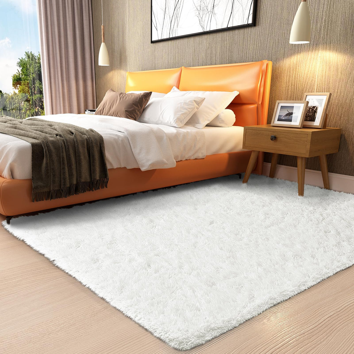 Ophanie Leopard Rugs for Bedroom Living Room, Cheetah Print Rug Fluffy Shag Large Fuzzy Plush Soft Throw,Large Shaggy Floor Faux Animal Throw 4x6 Carpets,Decor Aesthetic with Over 99 pcs Pile fibers