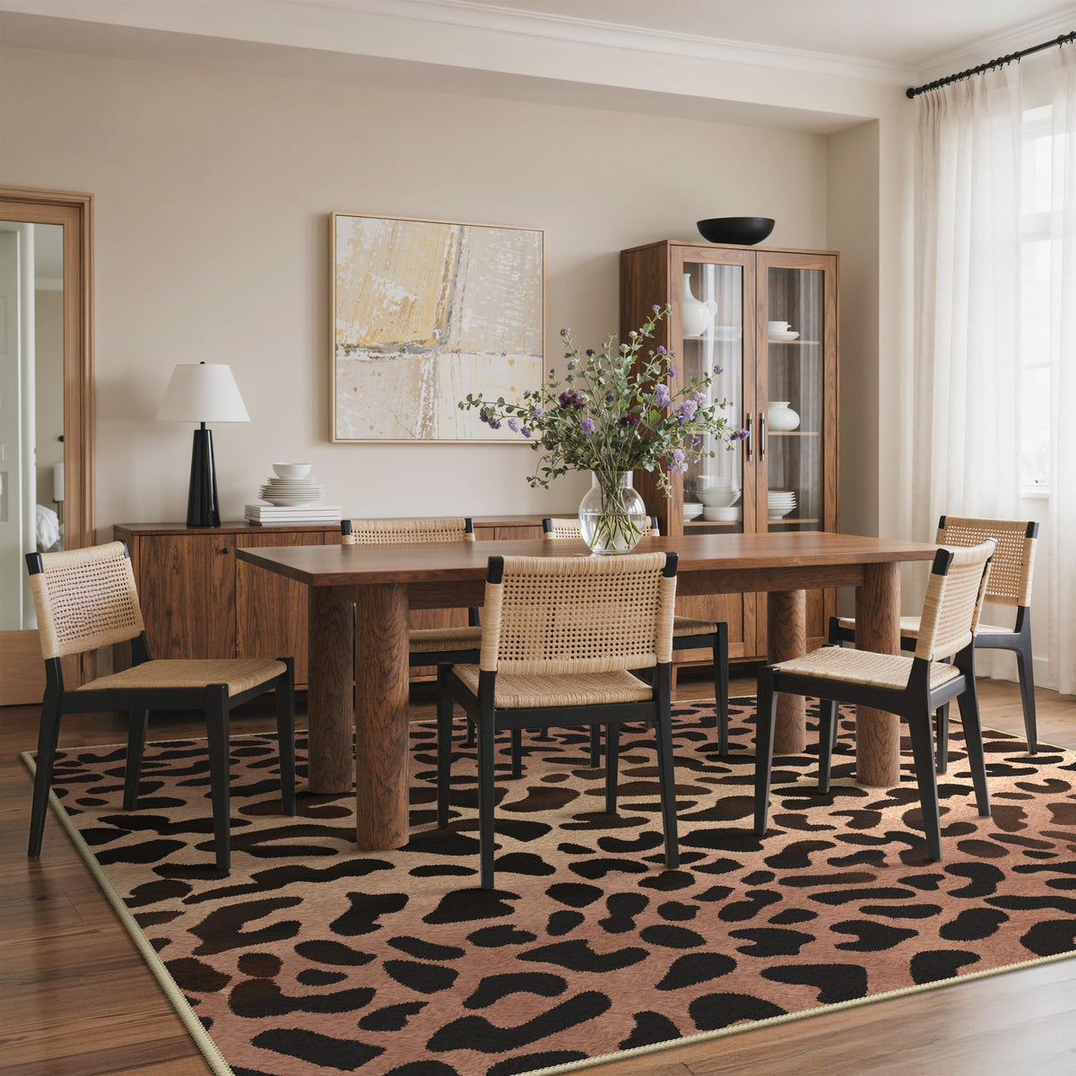 Bavni Zebra Print Rugs 5x7 Washable Area Carpet for Bedroom Living Room