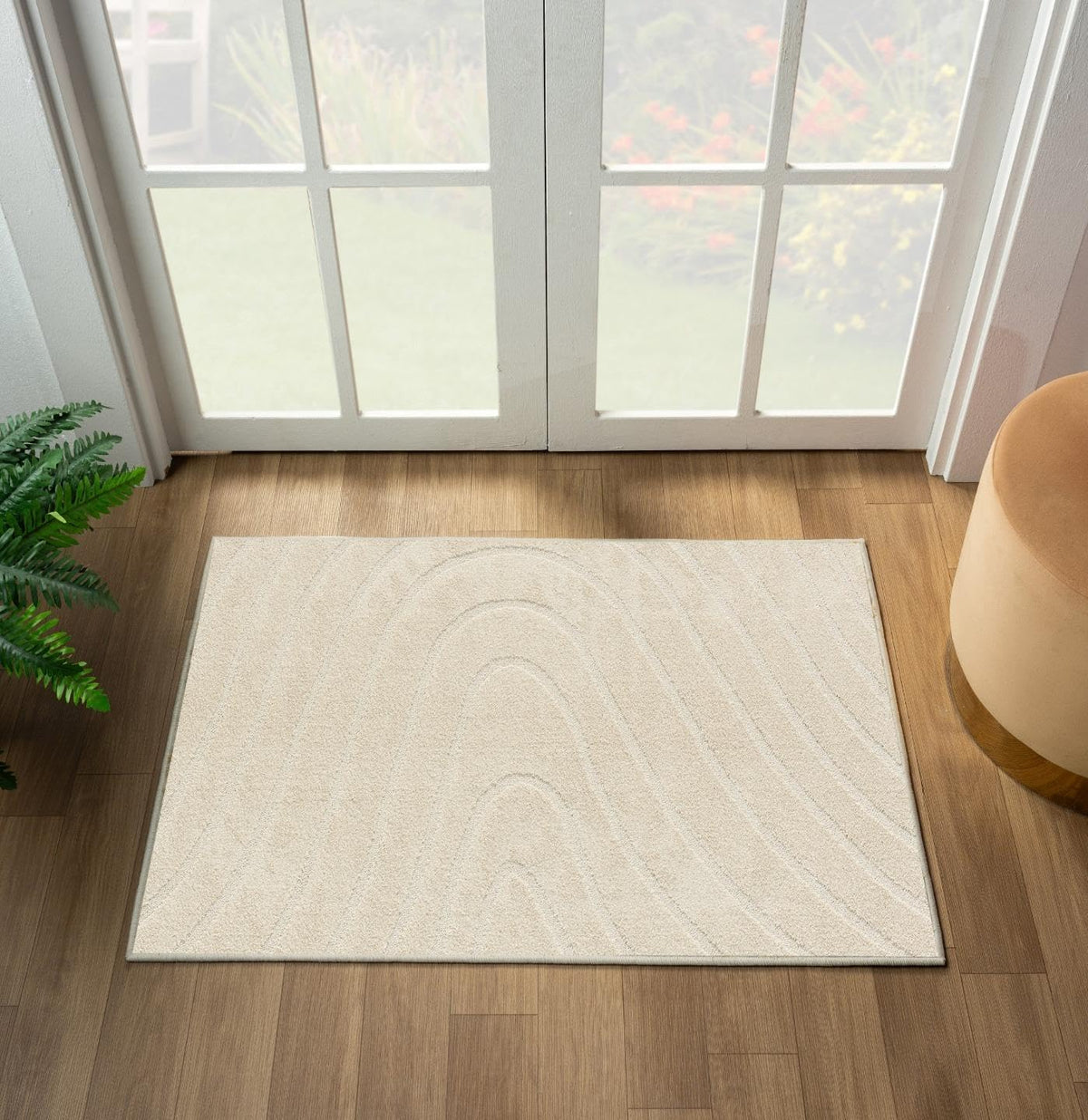 LUXE WEAVERS Modern Geometric Wave Cream 6x9 Area Rug