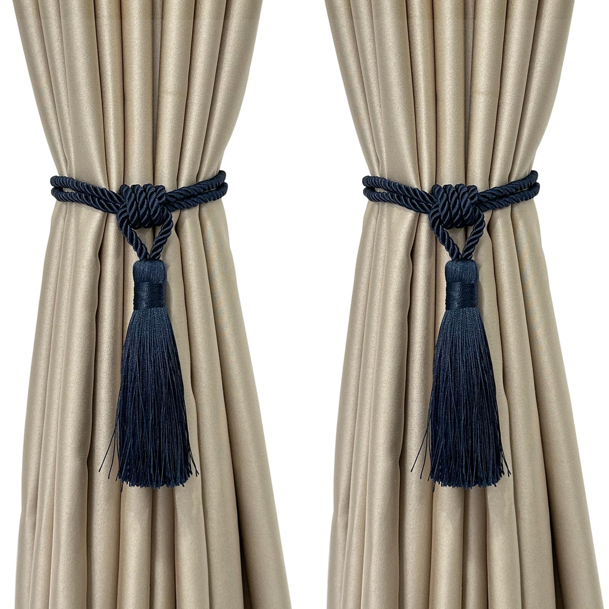 4 Pack Curtain Tiebacks Handmade Tassel Rope Curtain Holdbacks