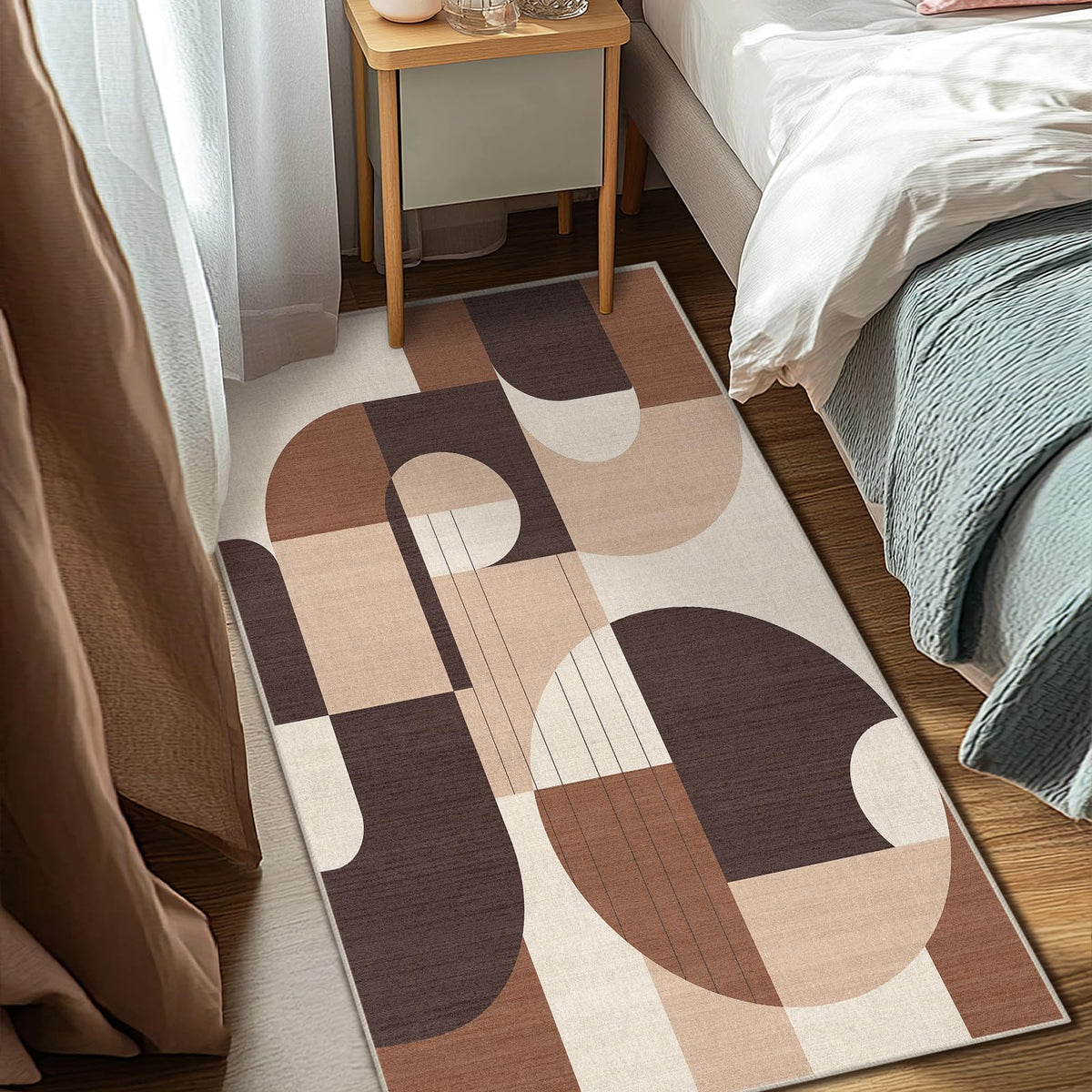 5x7 Area Rug Colorful Boho Geometric Carpet Modern Abstract Large Rug for Living Room Bedroom Machine Washable Non-Slip Rug for Dining Room Kids Playroom Office