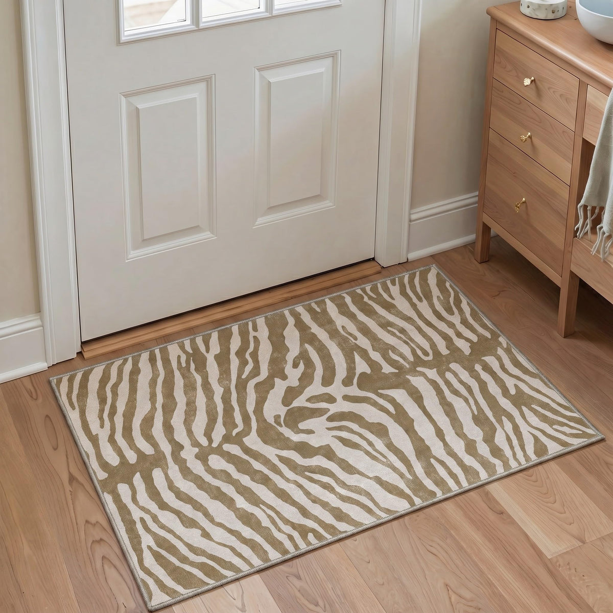Bavni Zebra Print Rugs 5x7 Washable Area Carpet for Bedroom Living Room