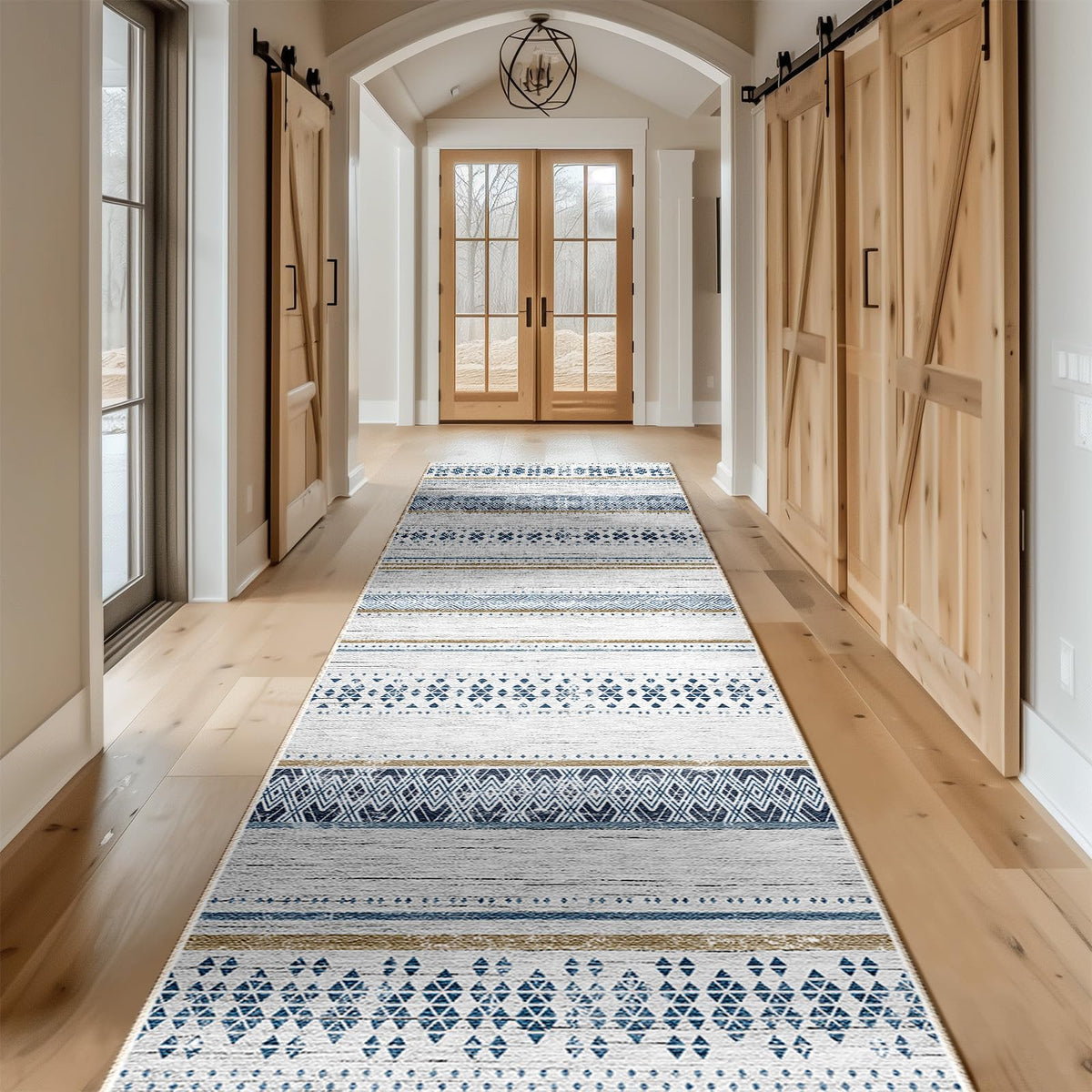 8x10 Washable Area Rugs for Living Room Boho Bedroom Rug Black/Brown