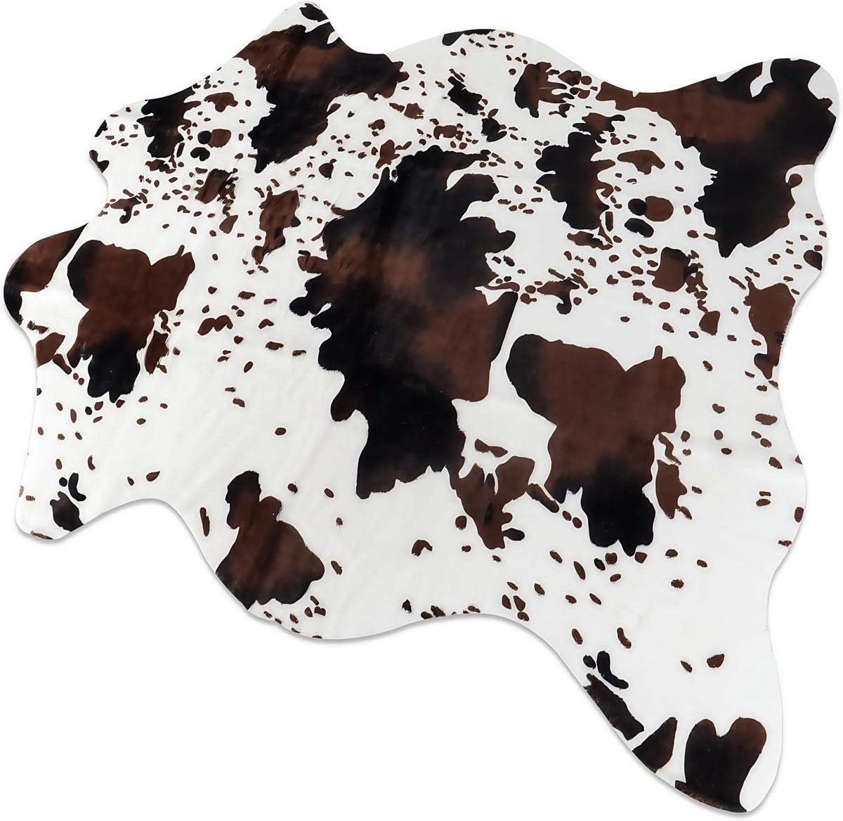 Sgizoku Cow Print Rug - 3.6x2.5 Feet Cow Hide Rugs Faux Cowhide Rug Cute Area Rug Fun Western Room Decor Cow Rugs for Living Room Bedroom Non-Slip Brown(43 inches x 29 inches)