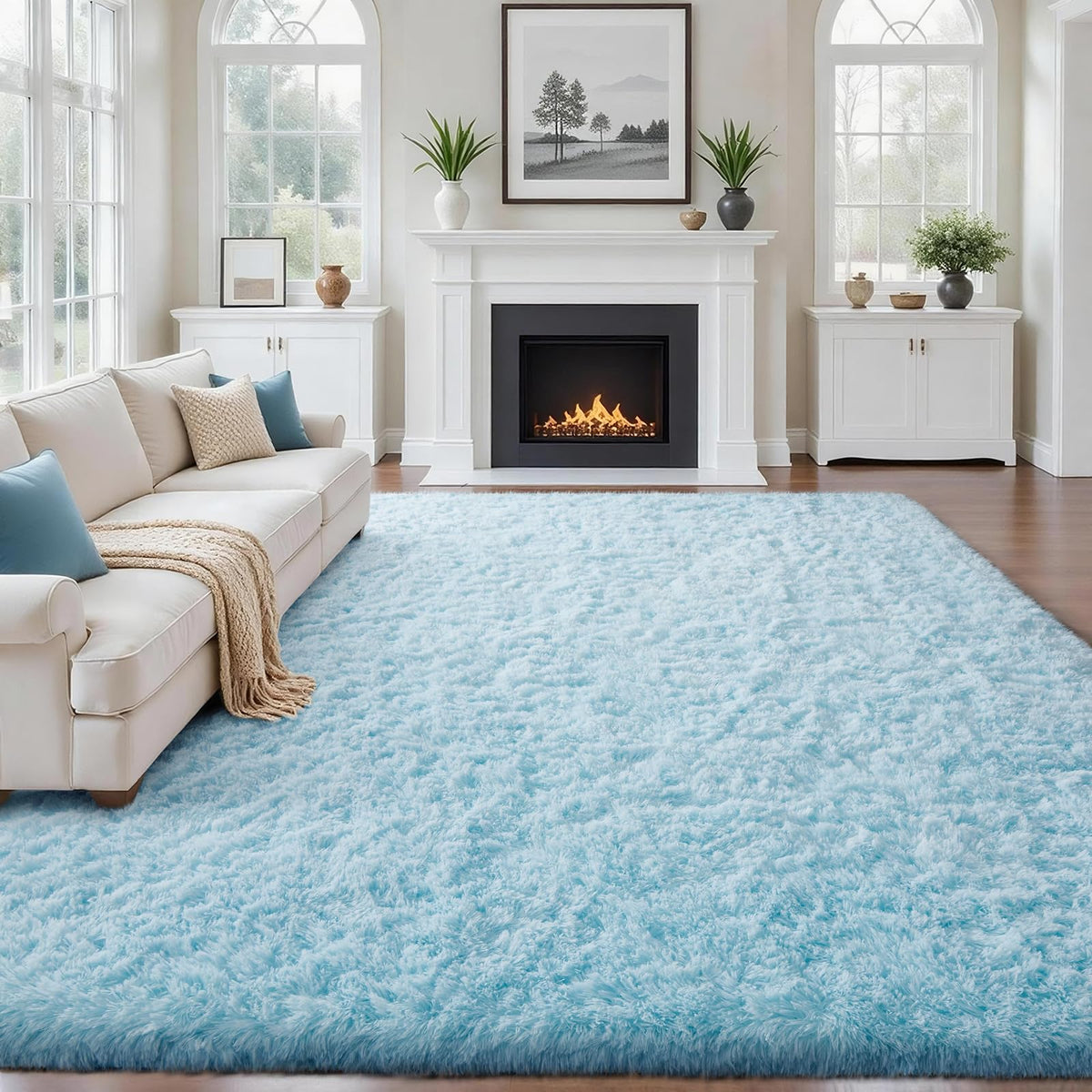 Ophanie Leopard Rugs for Bedroom Living Room, Cheetah Print Rug Fluffy Shag Large Fuzzy Plush Soft Throw,Large Shaggy Floor Faux Animal Throw 4x6 Carpets,Decor Aesthetic with Over 99 pcs Pile fibers