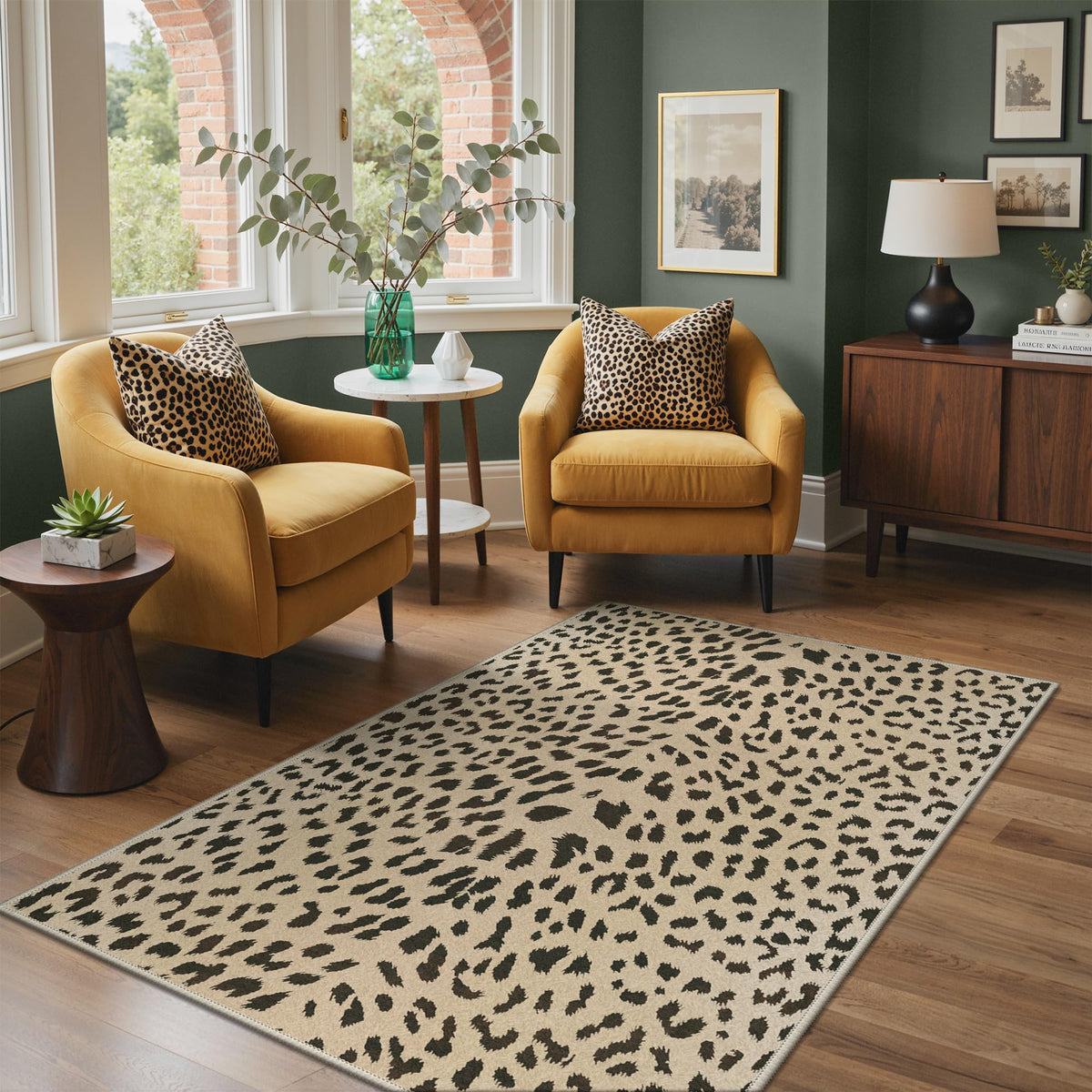 Bavni Zebra Print Rugs 5x7 Washable Area Carpet for Bedroom Living Room