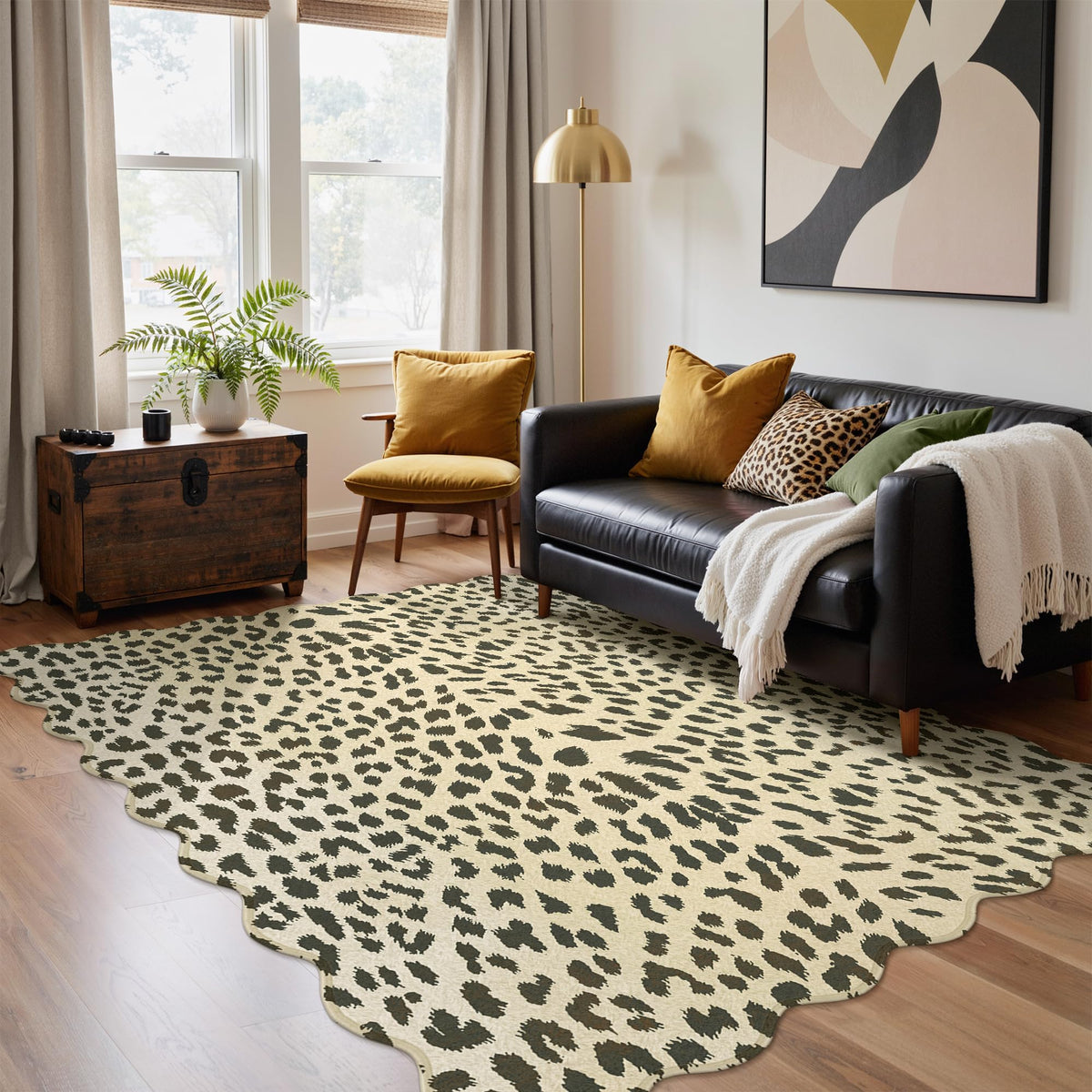 Bavni Zebra Print Rugs 5x7 Washable Area Carpet for Bedroom Living Room