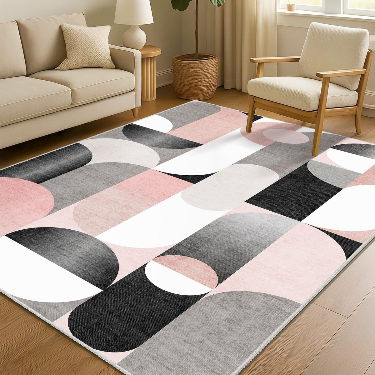 5x7 Area Rugs Modern Washable Rug for Living Room Bedroom