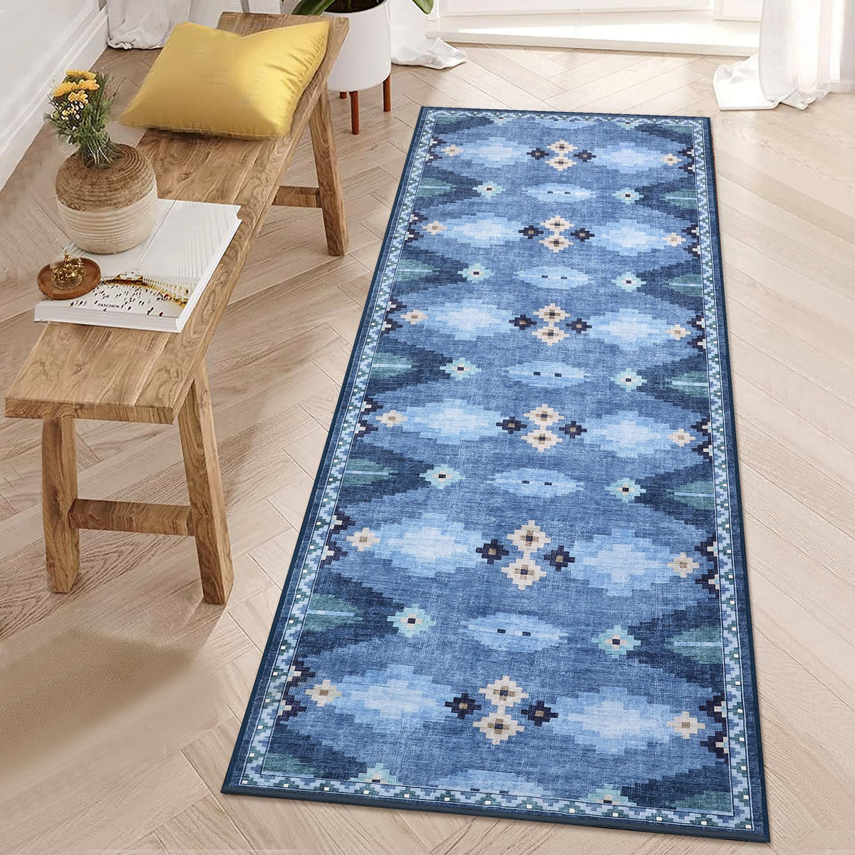 GarveeHome Modern Geometric Bedroom Washable 4x6 Small Living Room Rugs