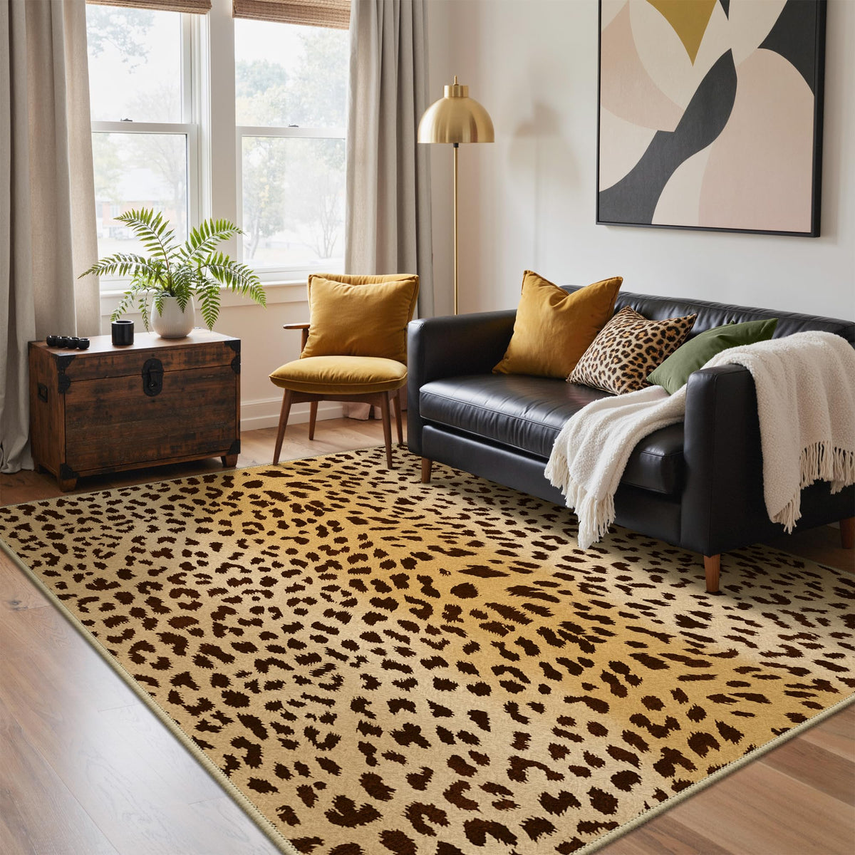 Bavni Zebra Print Rugs 5x7 Washable Area Carpet for Bedroom Living Room
