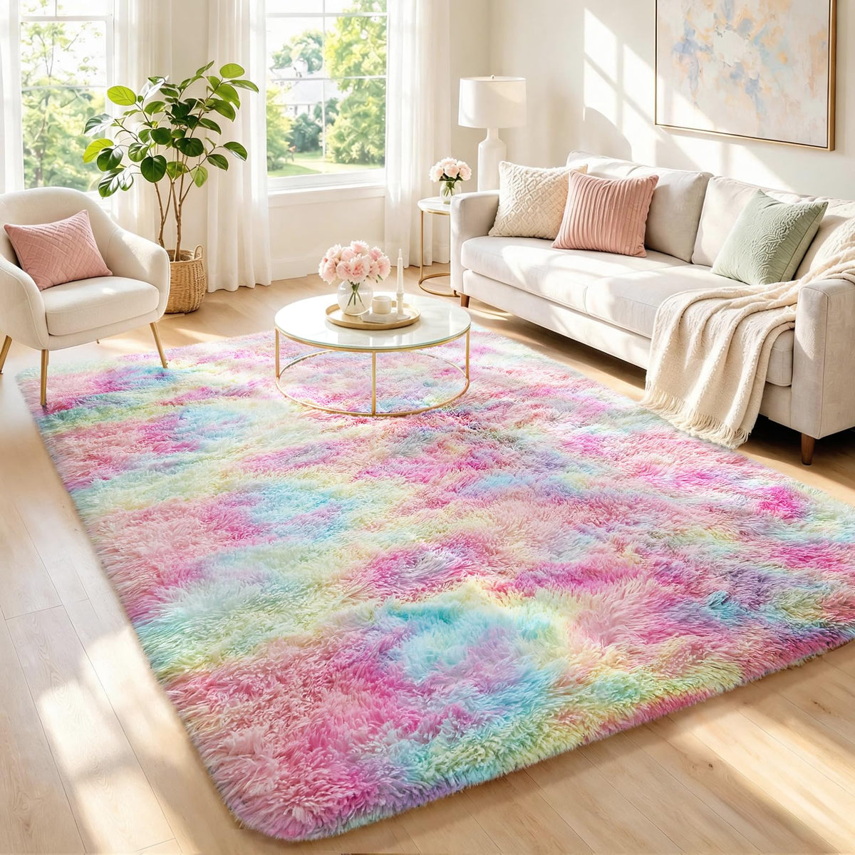 Ophanie Leopard Rugs for Bedroom Living Room, Cheetah Print Rug Fluffy Shag Large Fuzzy Plush Soft Throw,Large Shaggy Floor Faux Animal Throw 4x6 Carpets,Decor Aesthetic with Over 99 pcs Pile fibers